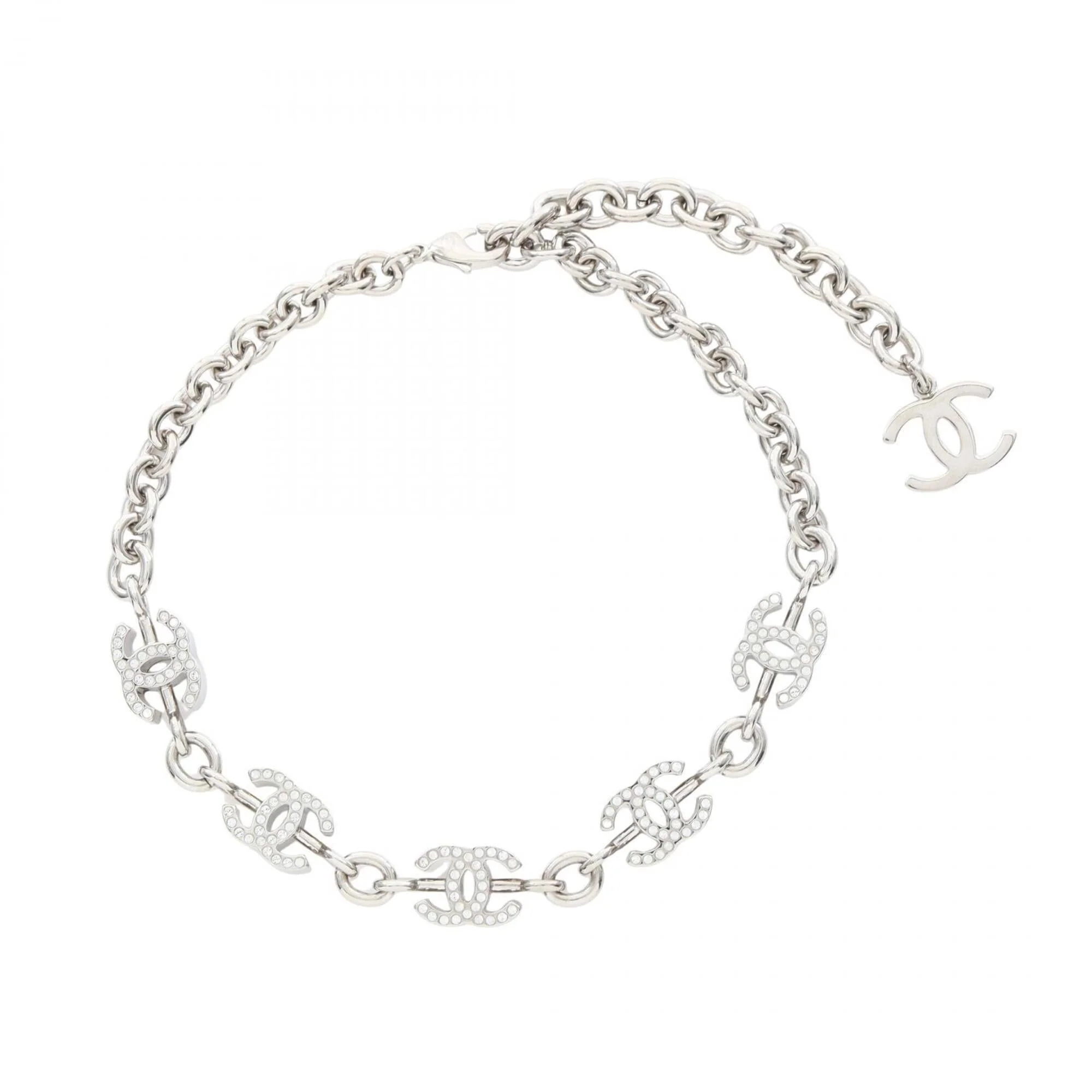 CC Logo Pendant Necklace Sterling Silver