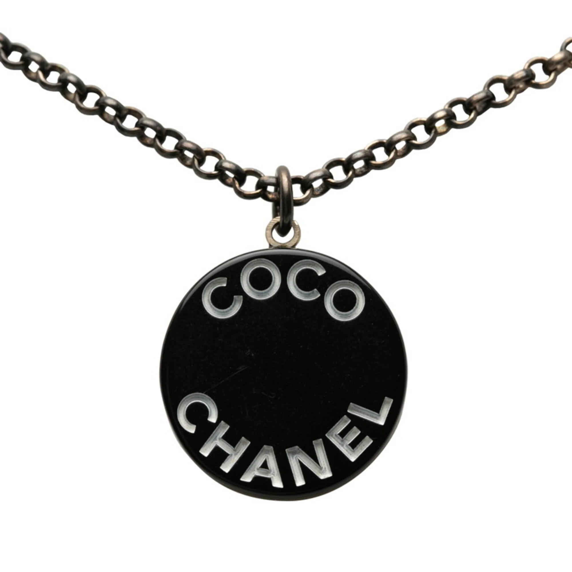 CC Logo Round Chain Pendant Necklace Metal - Image 2