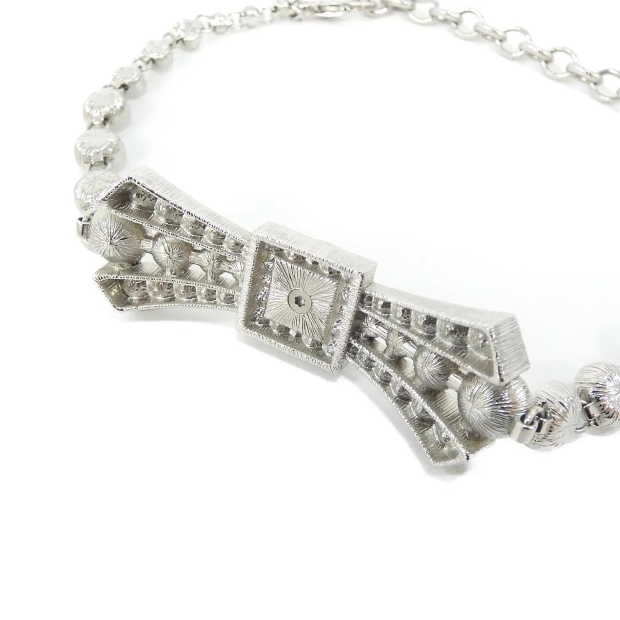 Choker Necklace Metal with Artificial Pearl and Crystal - Image 3