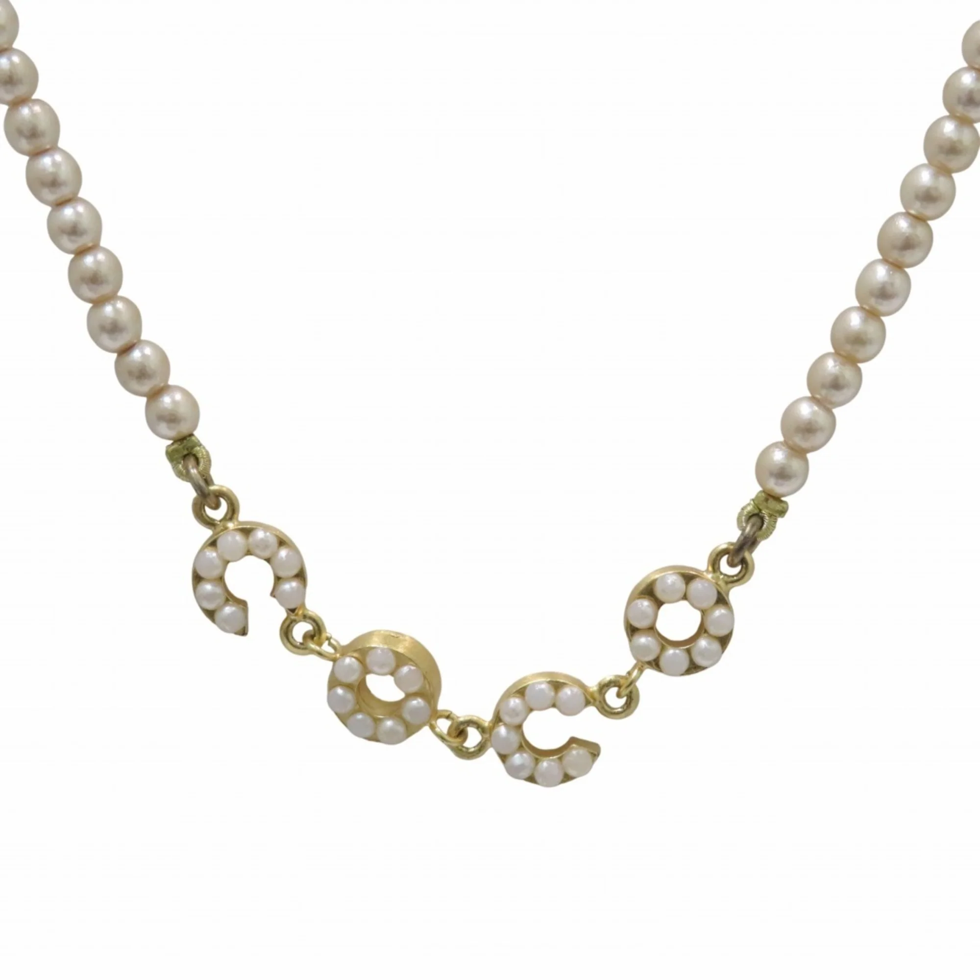 Pendant Necklace Artificial Pearl and Gold