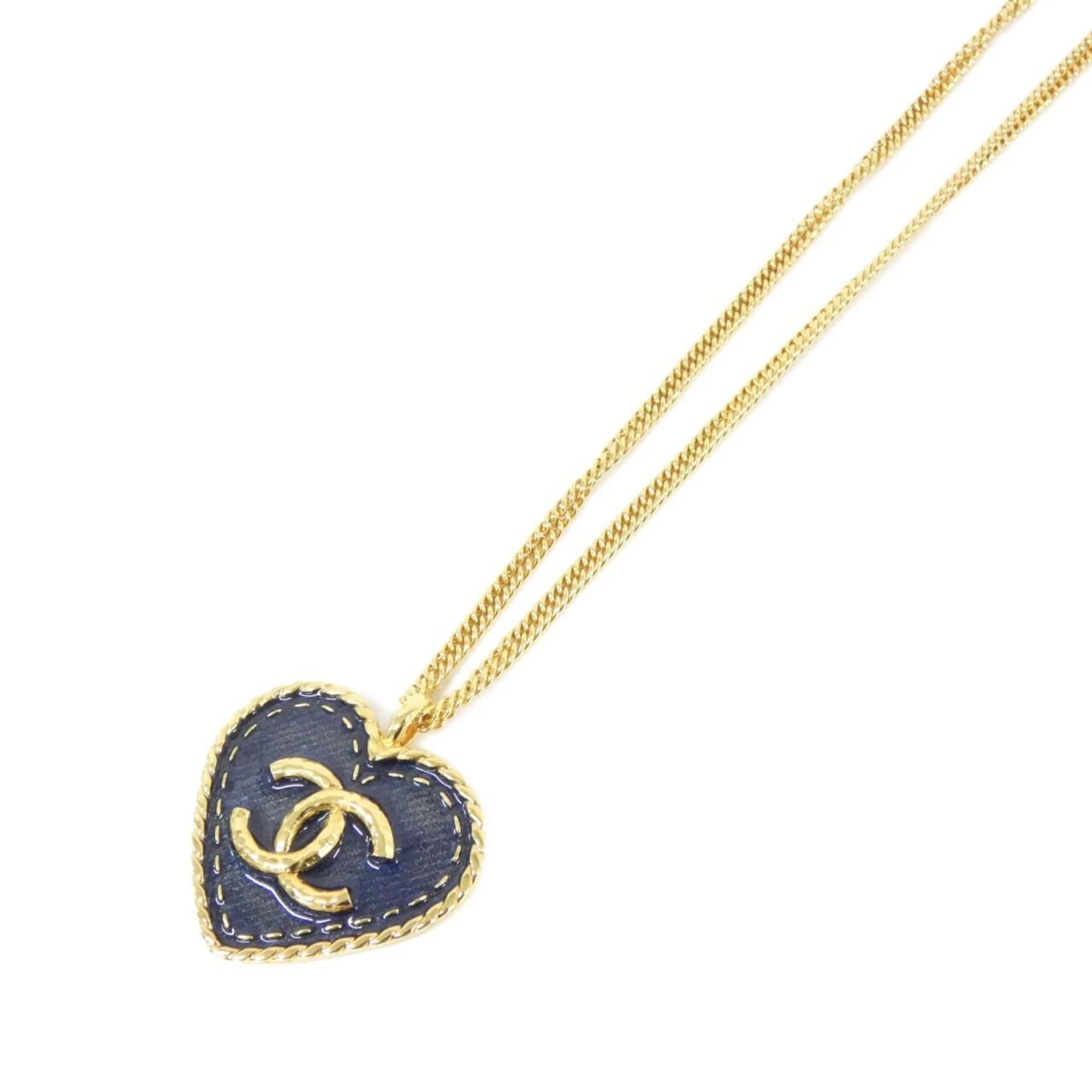 Pendant Necklace Blue and Gold