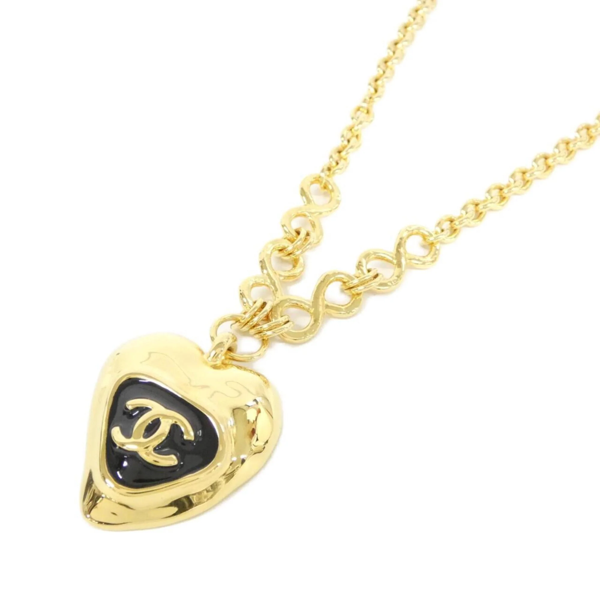 Pendant Necklace Metal Black and Gold