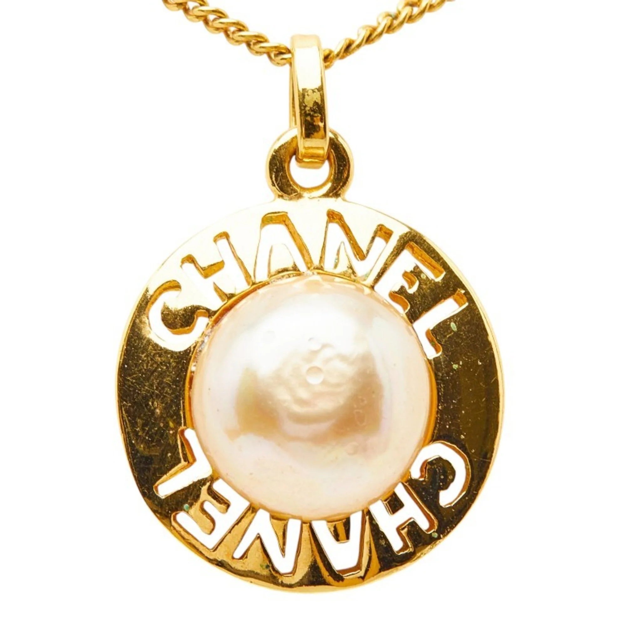 Pendant Necklace Metal With Faux Pearl - Image 2