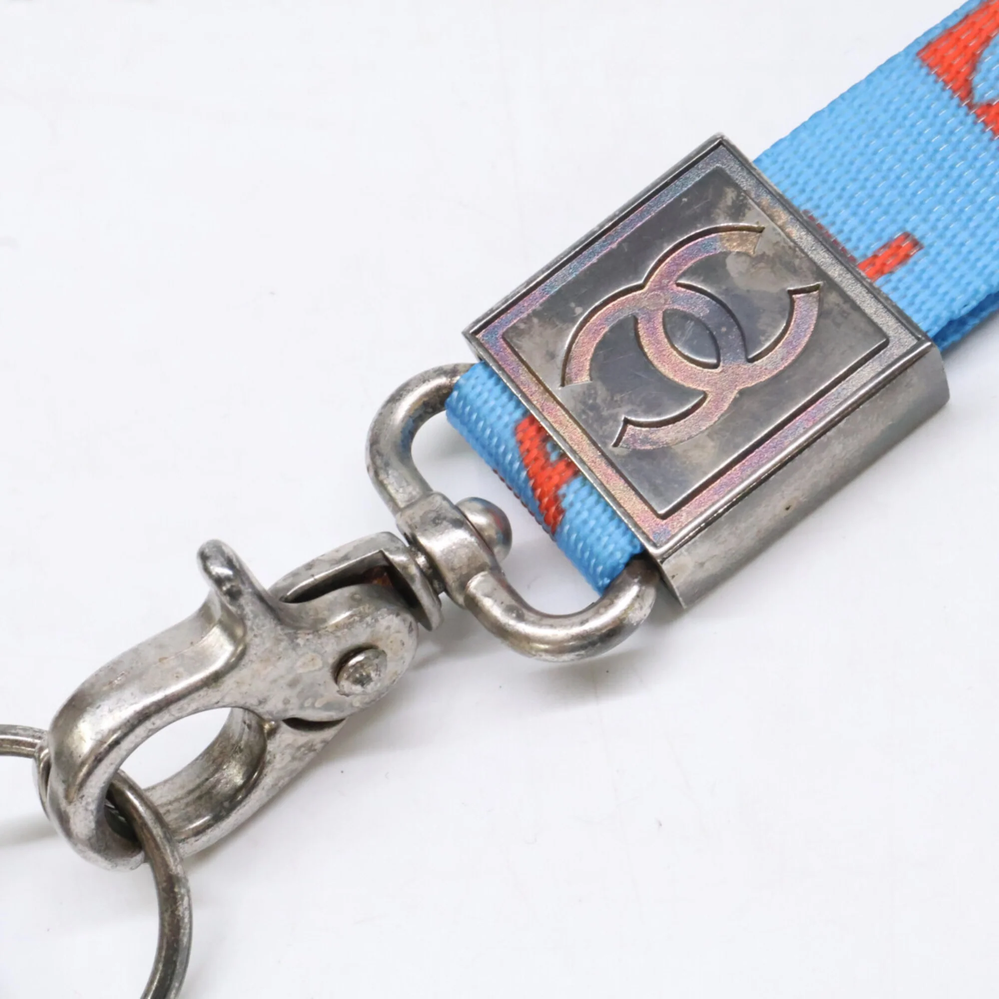 Pendant Necklace Nylon Blue Orange Silver - Image 6