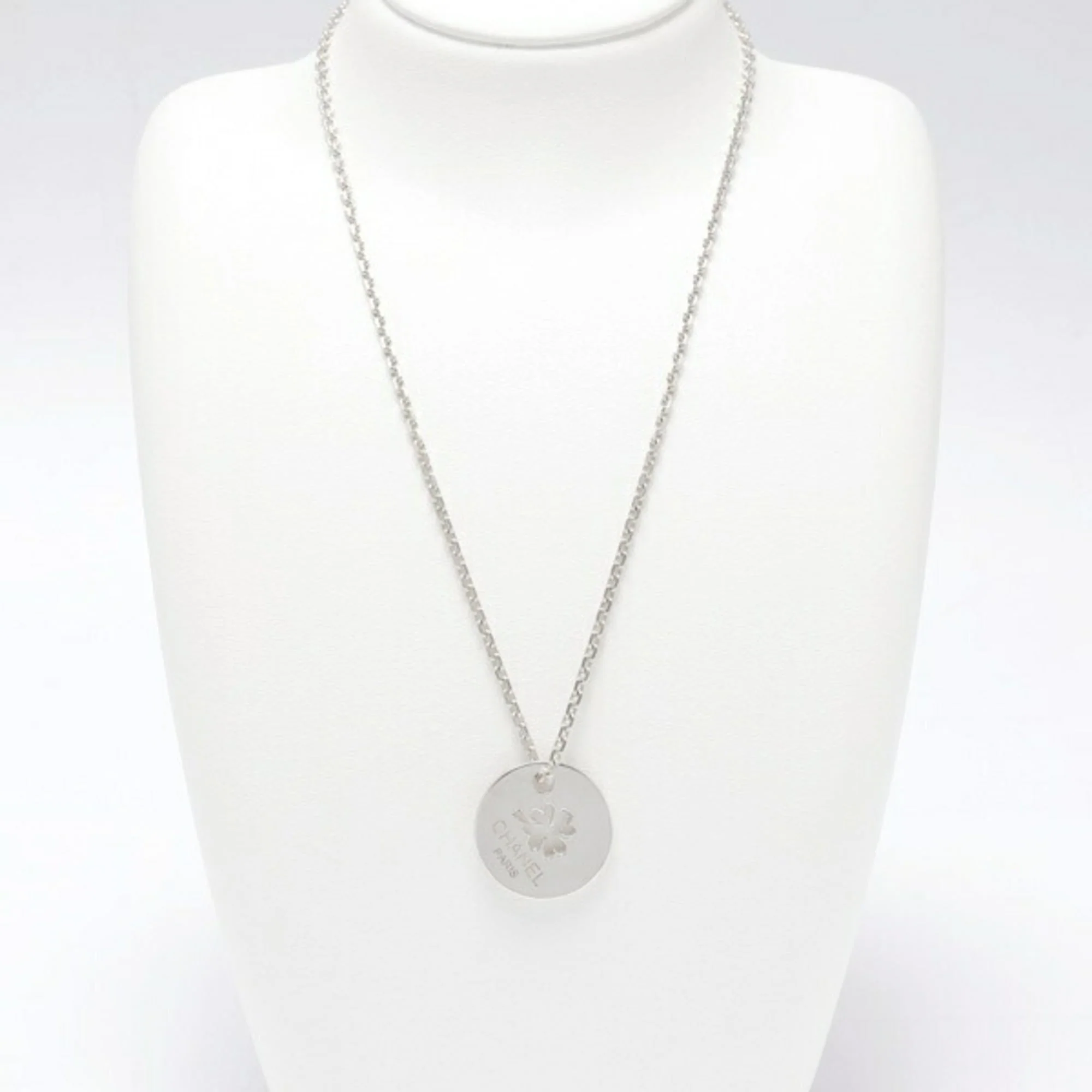 Pendant Necklace Sterling Silver Clover Motif 44.5 Cm - Image 2