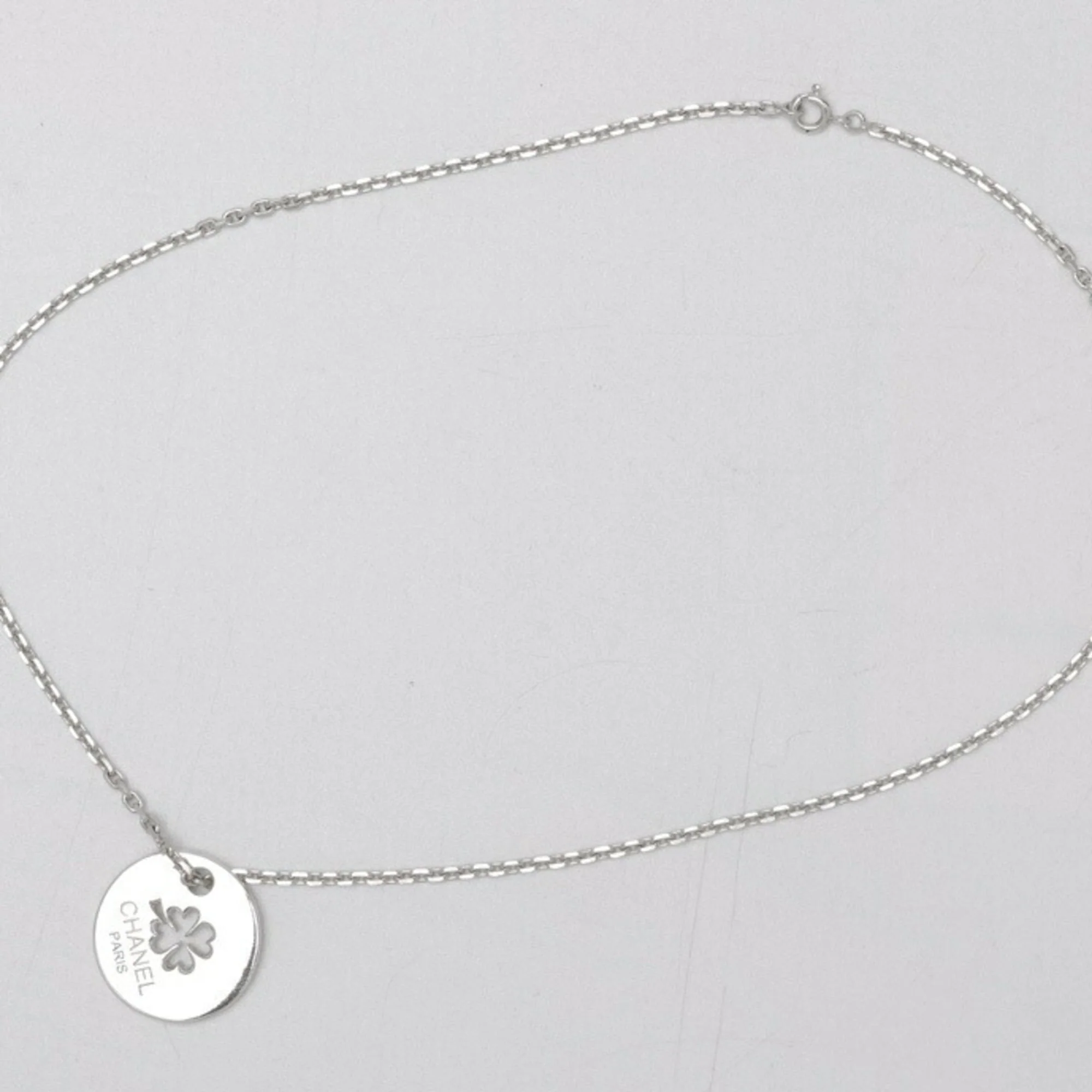 Pendant Necklace Sterling Silver Clover Motif 44.5 Cm - Image 3
