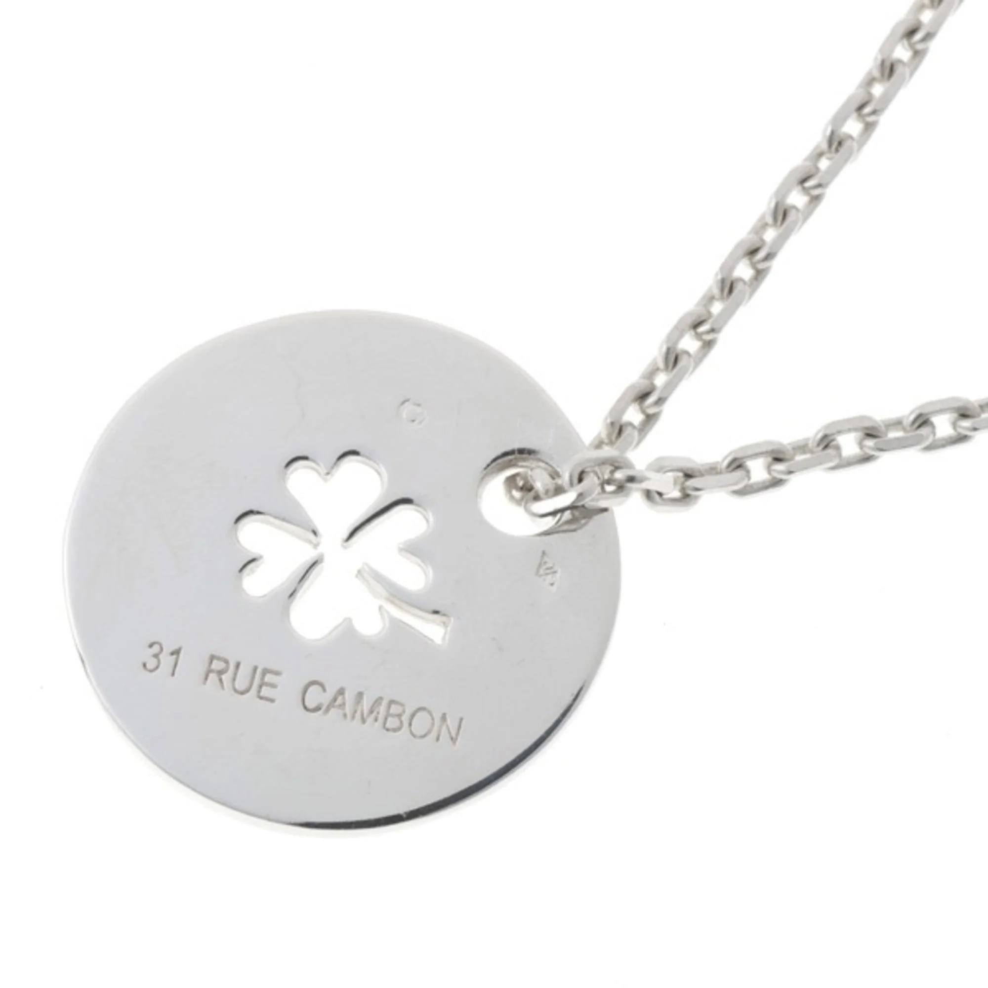 Pendant Necklace Sterling Silver Clover Motif 44.5 Cm - Image 5