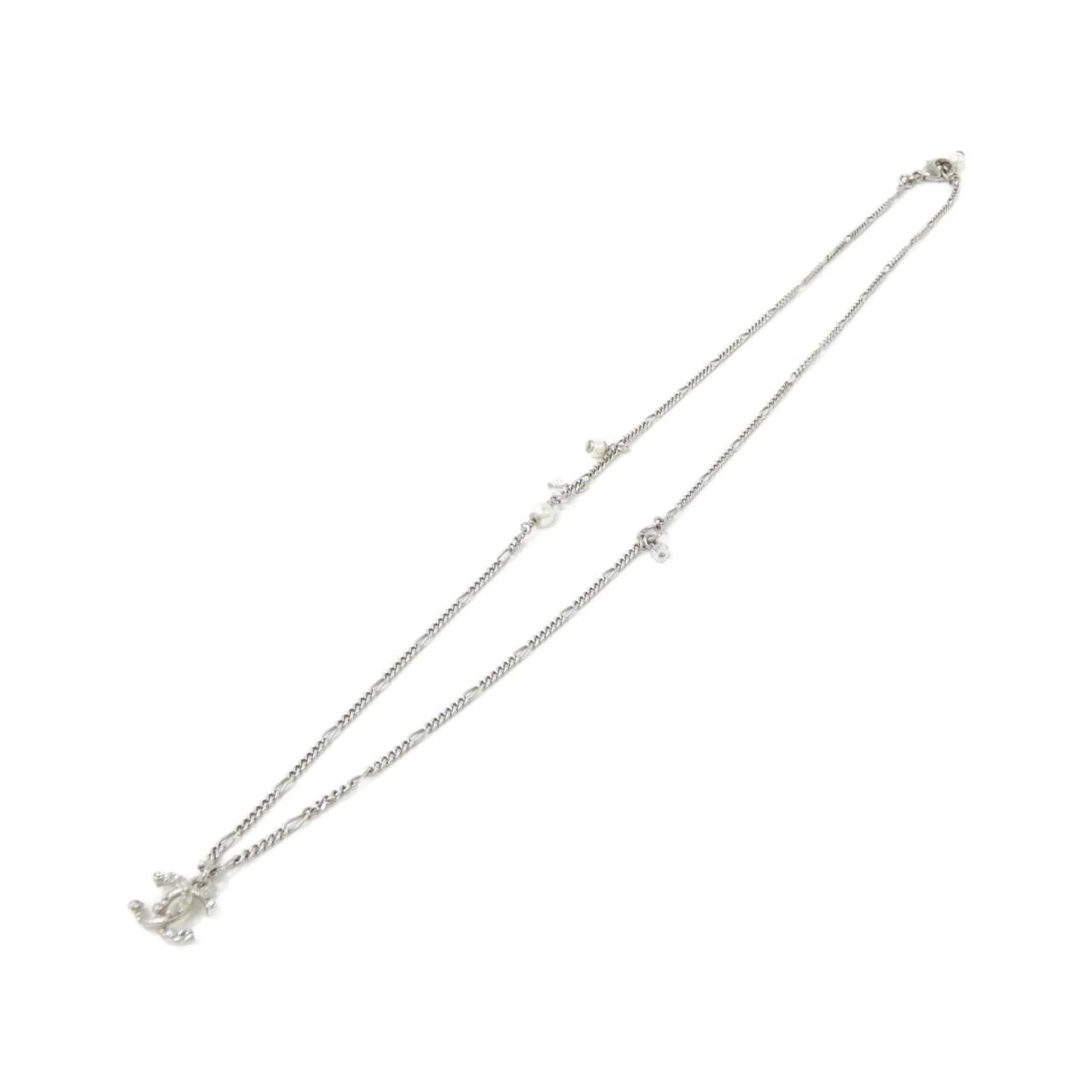 Pendant Necklace White with Crystal - Image 2