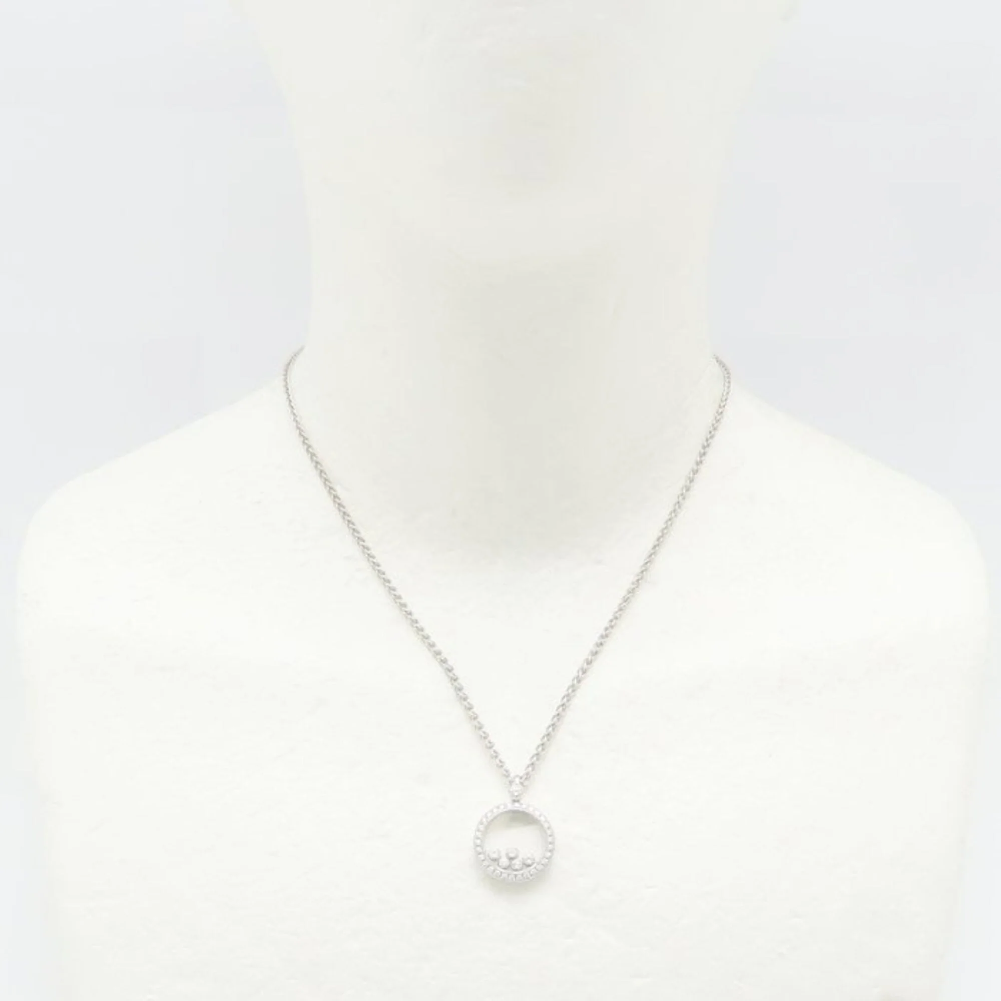 Happy Diamonds Pendant Necklace 18K White Gold and Diamond - Image 3