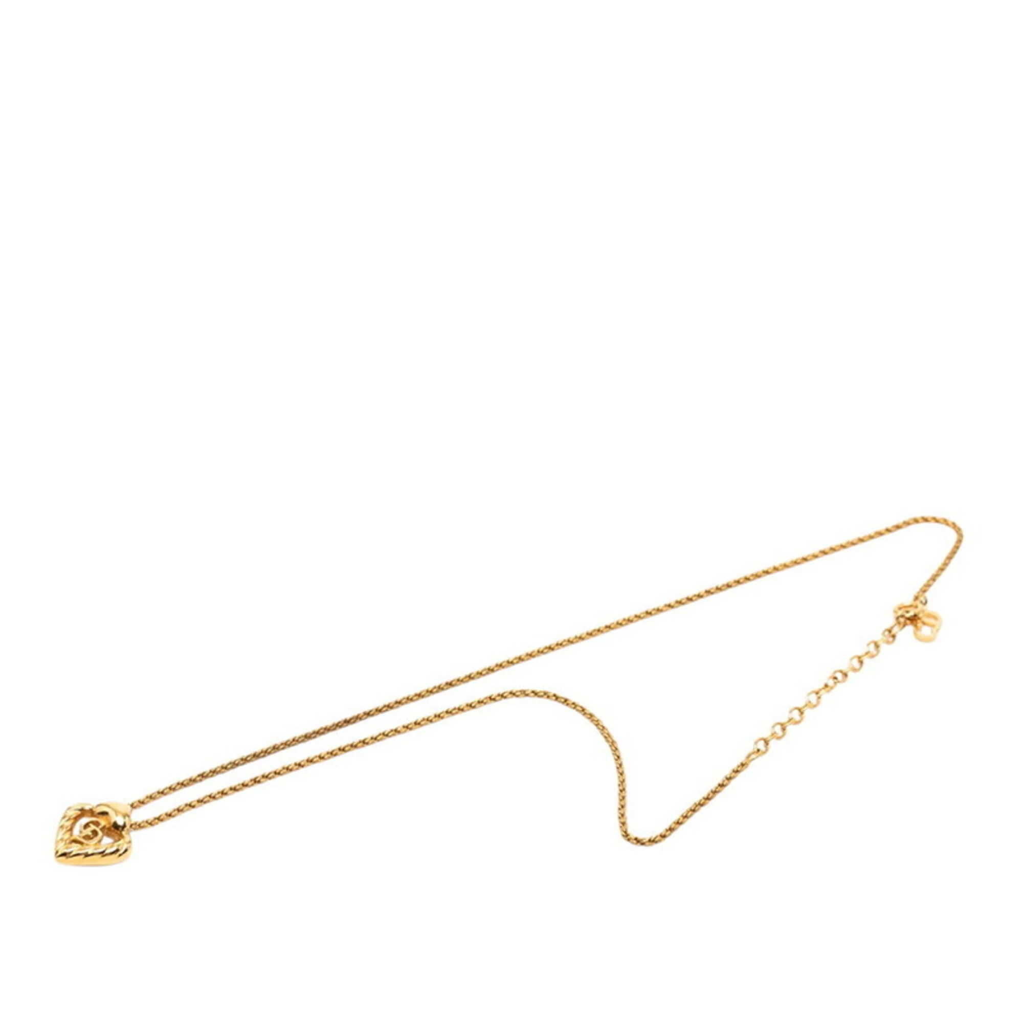 CD Heart Motif Pendant Necklace Gold Plated - Image 3