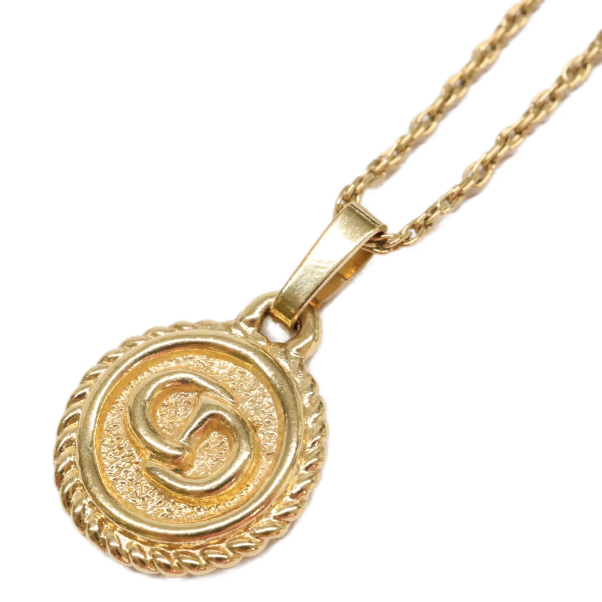 CD Pendant Necklace Gold Metal
