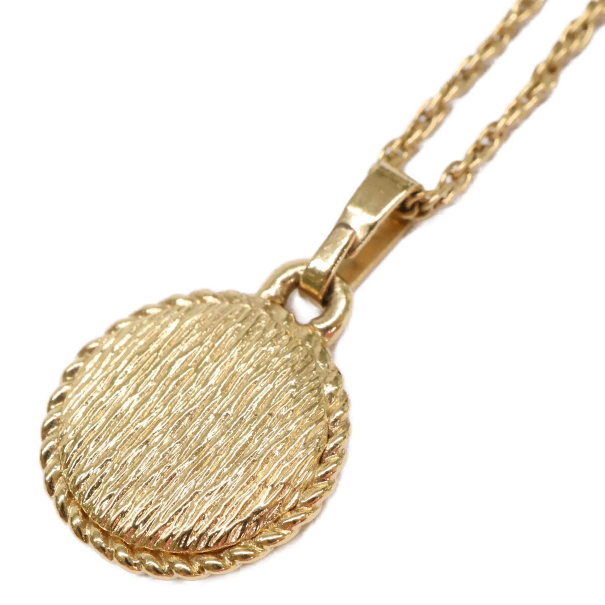 CD Pendant Necklace Gold Metal - Image 5