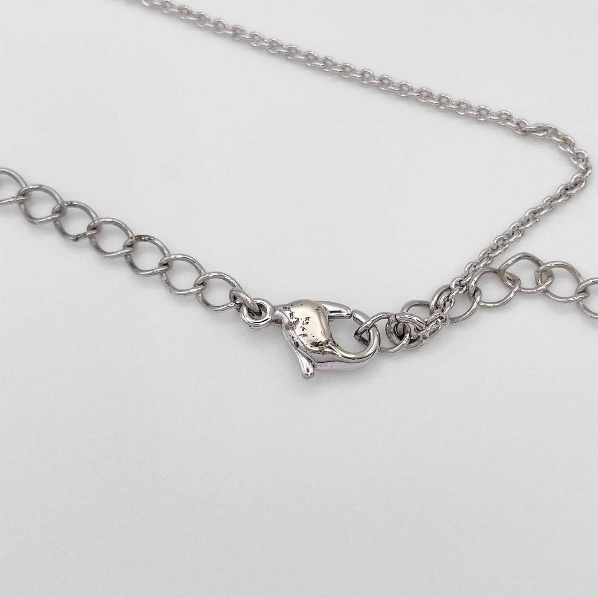 Dice Lariat Pendant Necklace Metal Silver With Rhinestone - Image 9