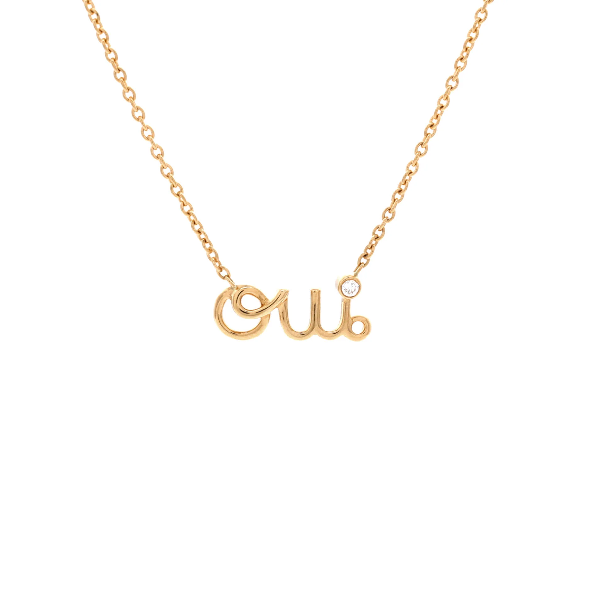 Oui Necklace 18K Yellow Gold with Diamond