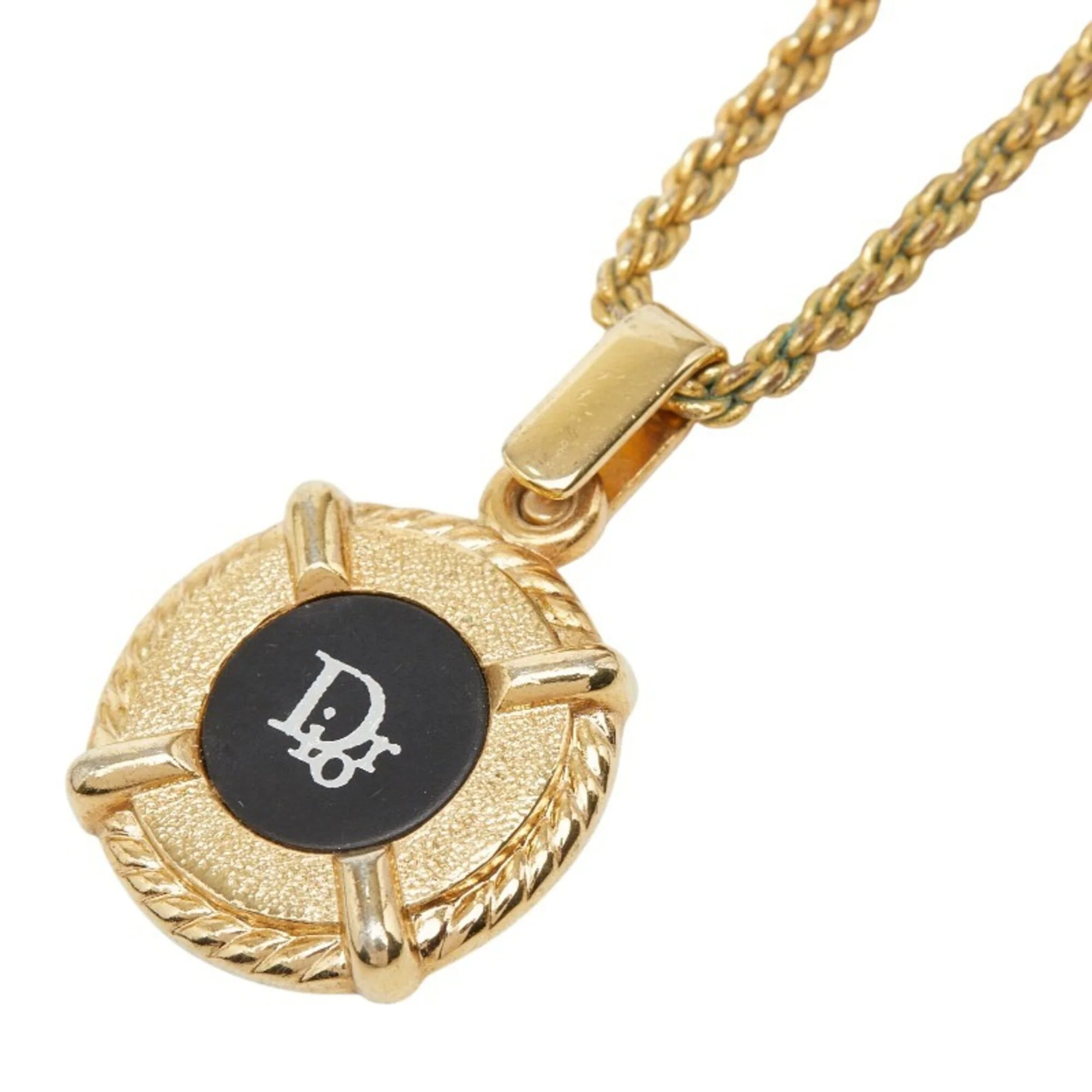 Pendant Necklace Gold and Black Plated