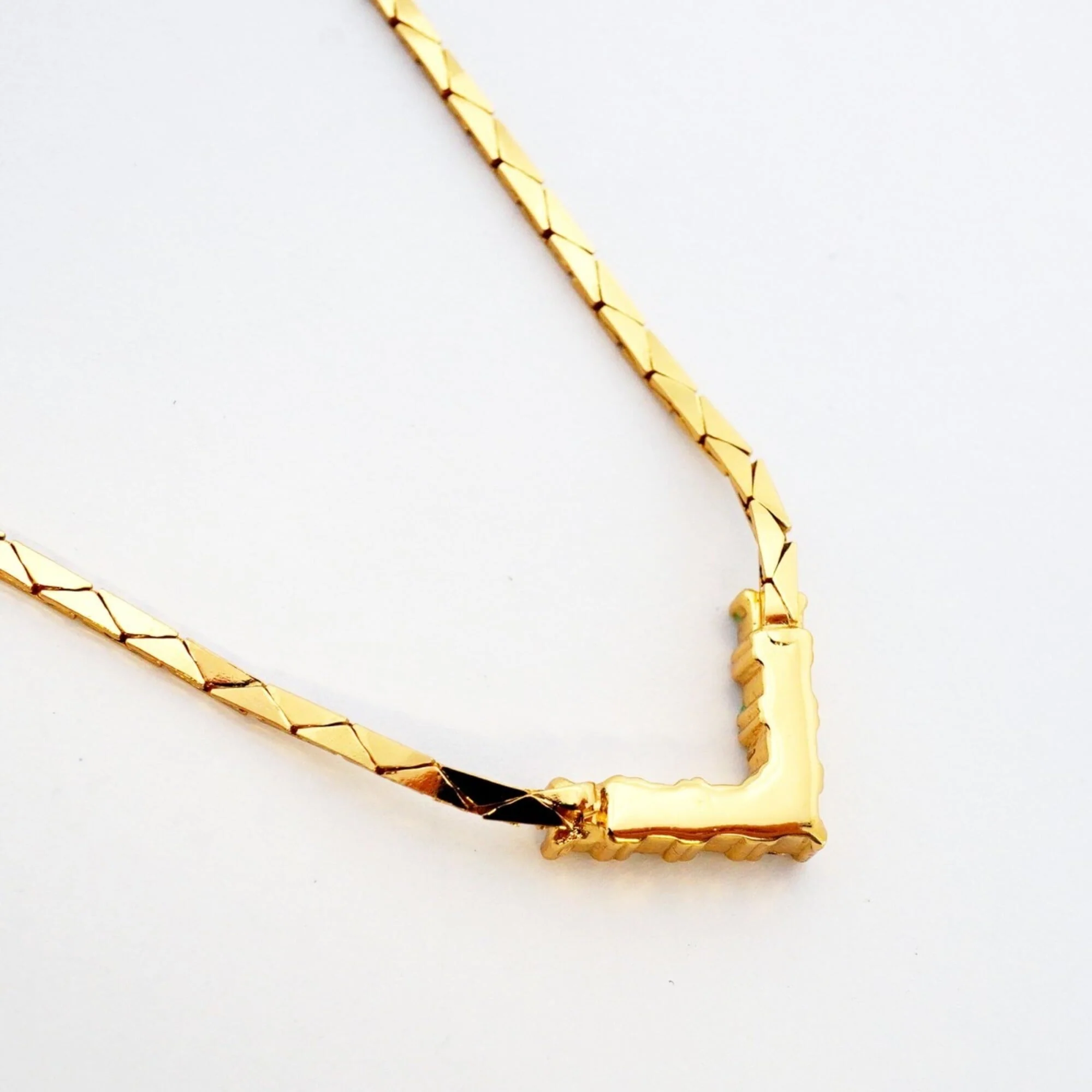 Pendant Necklace Gold and Rhinestone - Image 2