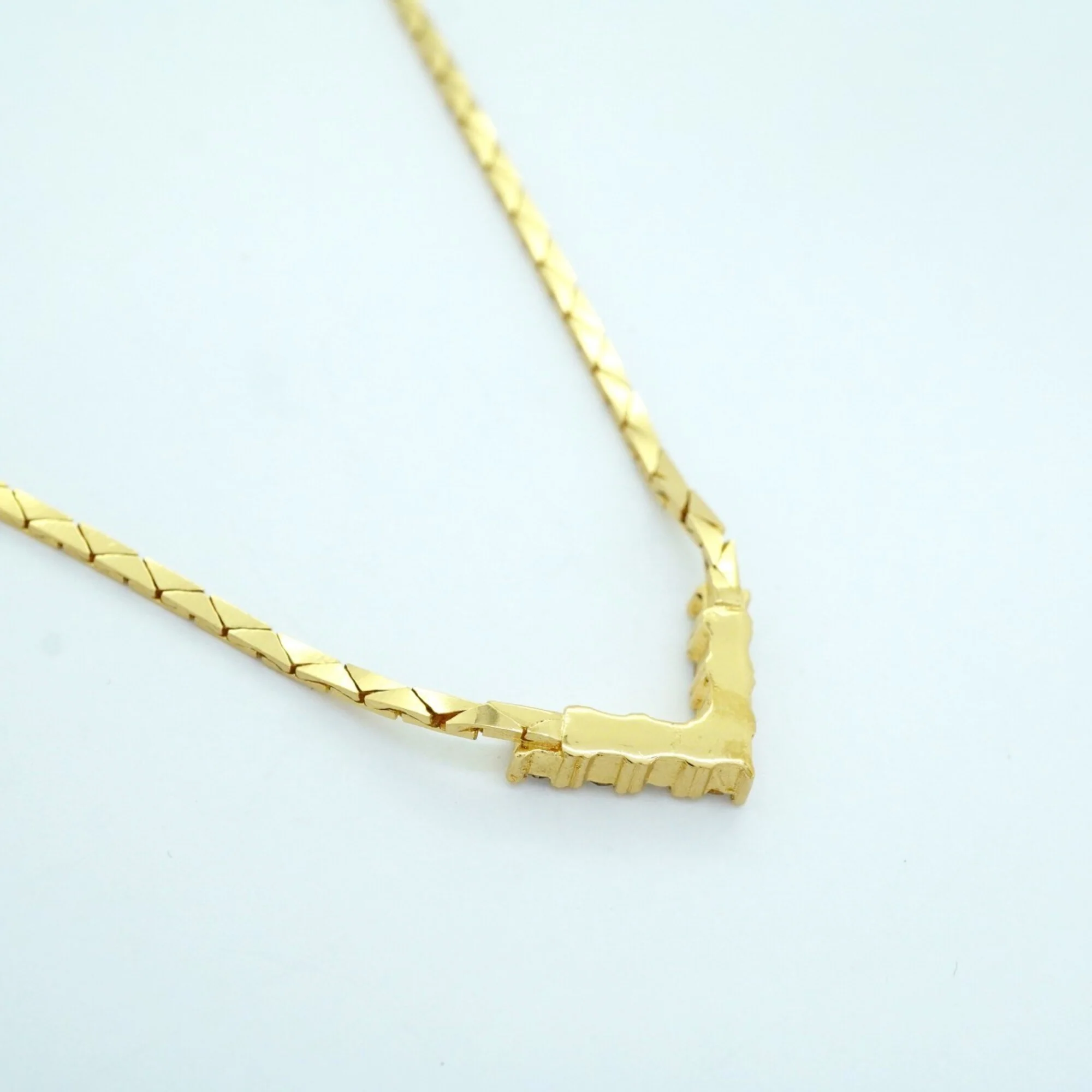 Pendant Necklace Gold and Rhinestone - Image 2