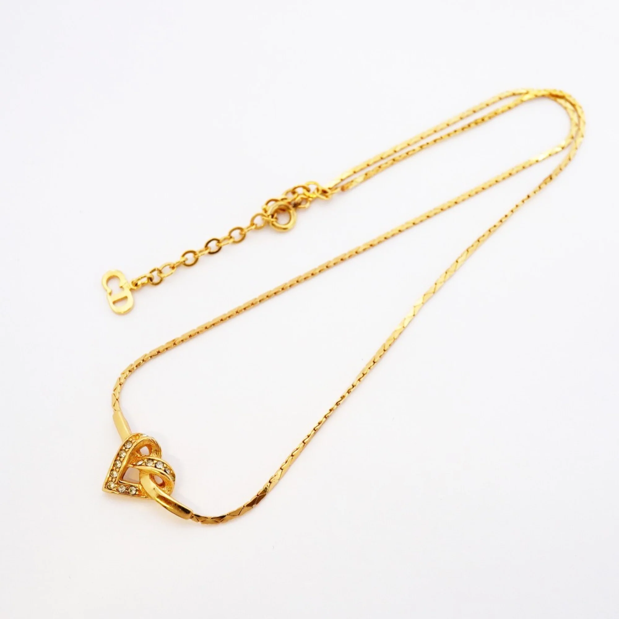 Pendant Necklace Gold and Rhinestone - Image 3