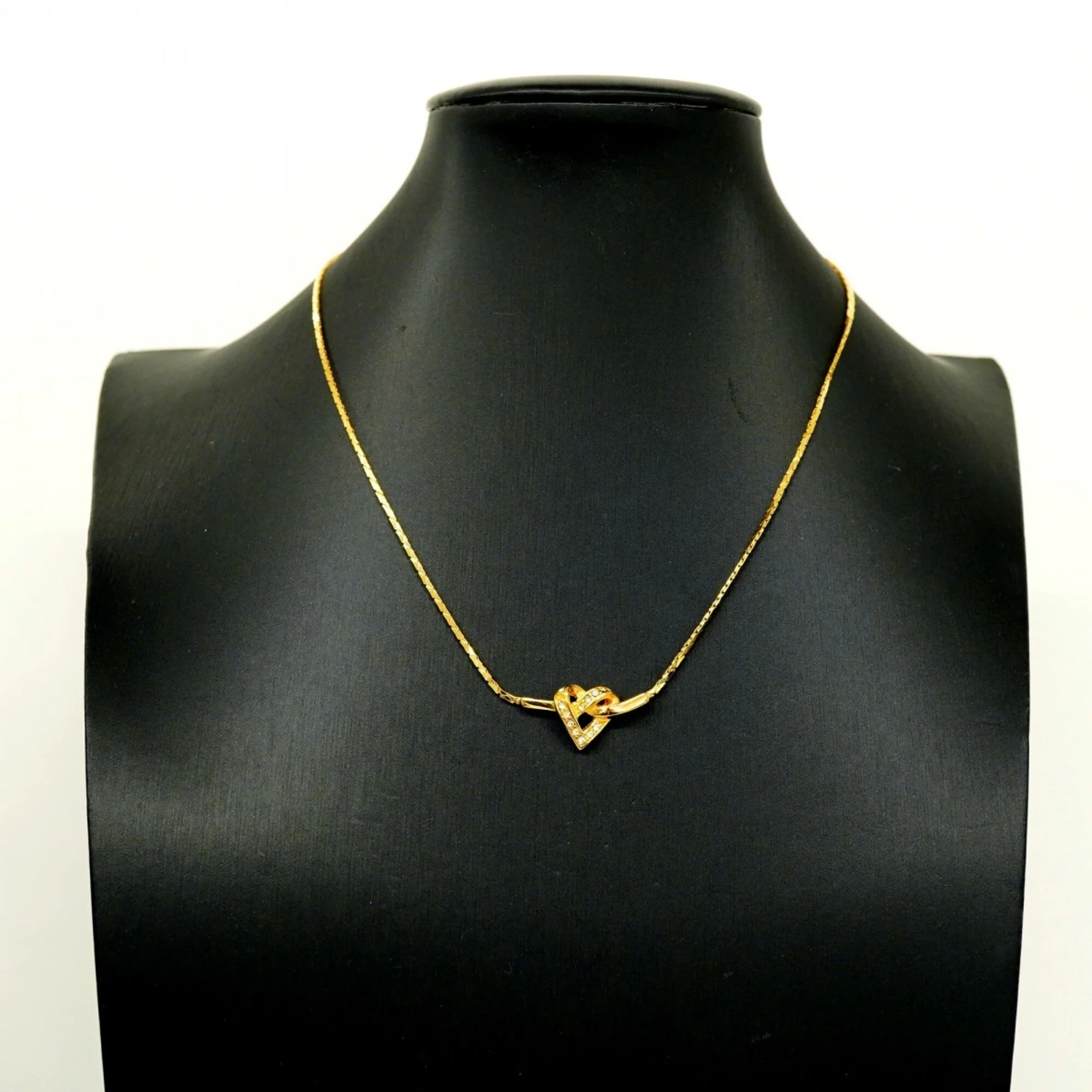 Pendant Necklace Gold and Rhinestone - Image 5