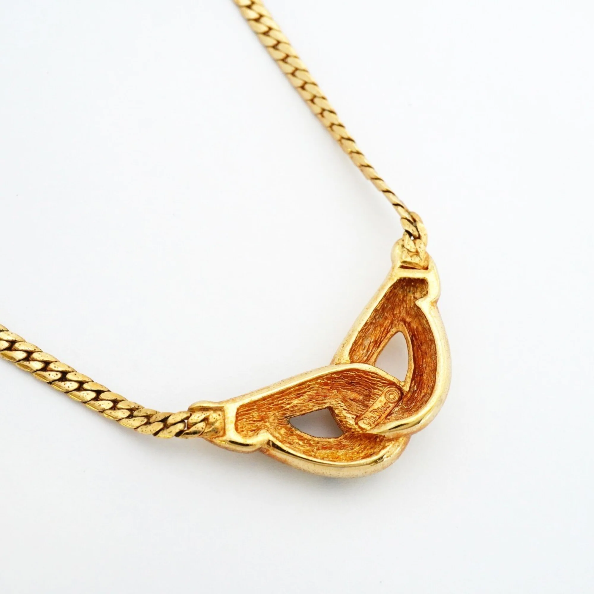 Pendant Necklace Gold and Rhinestone - Image 2