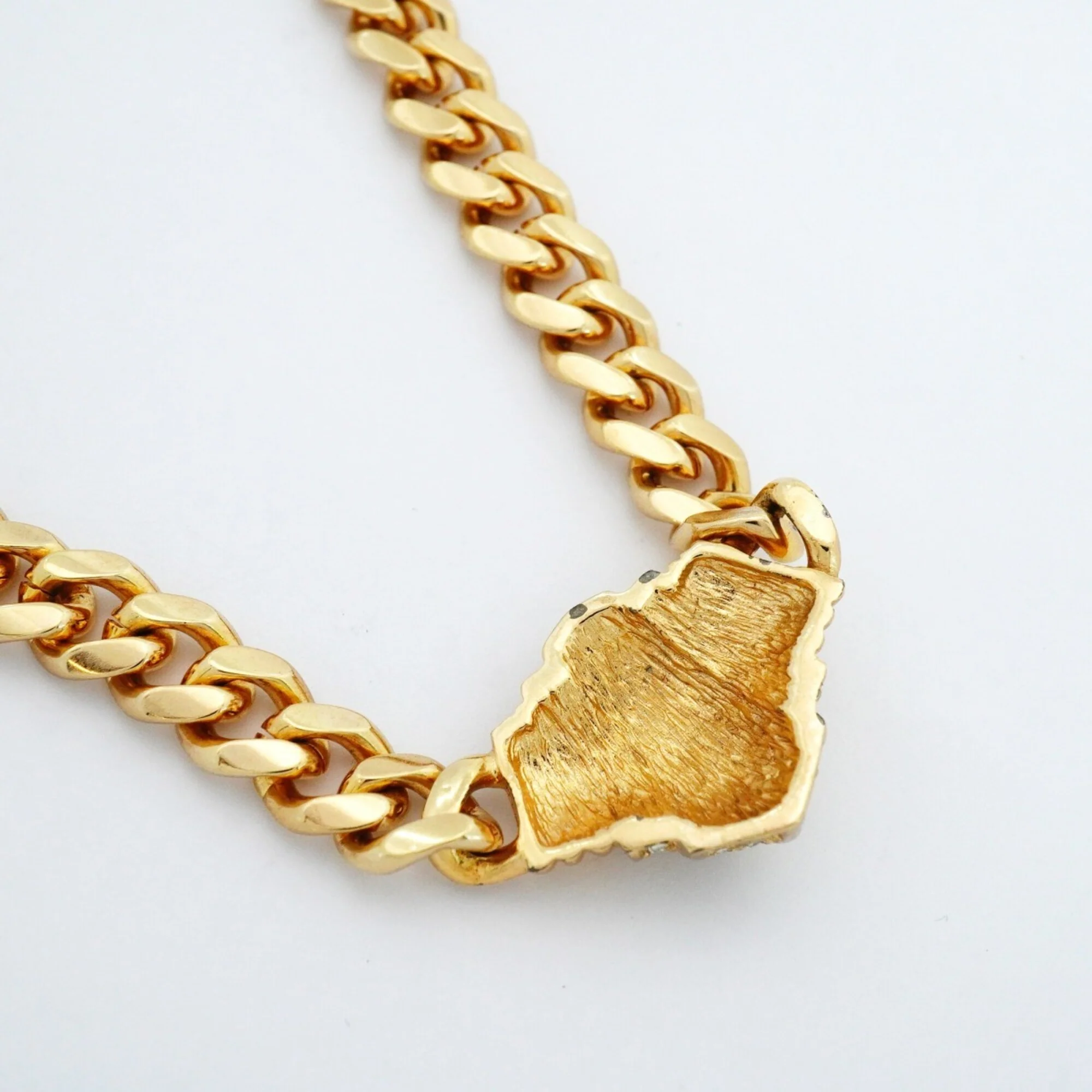 Pendant Necklace Gold and Rhinestone - Image 2