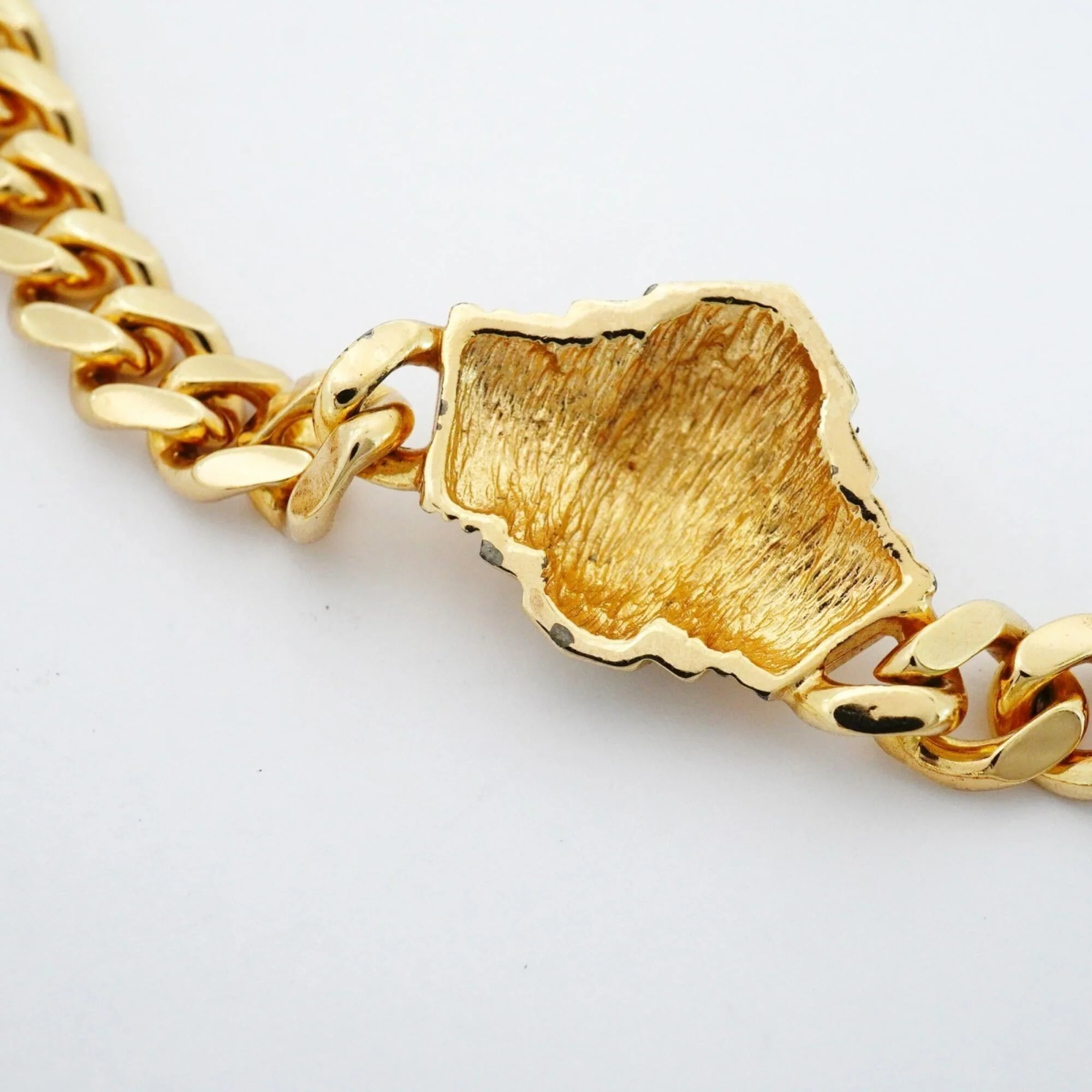 Pendant Necklace Gold and Rhinestone - Image 9