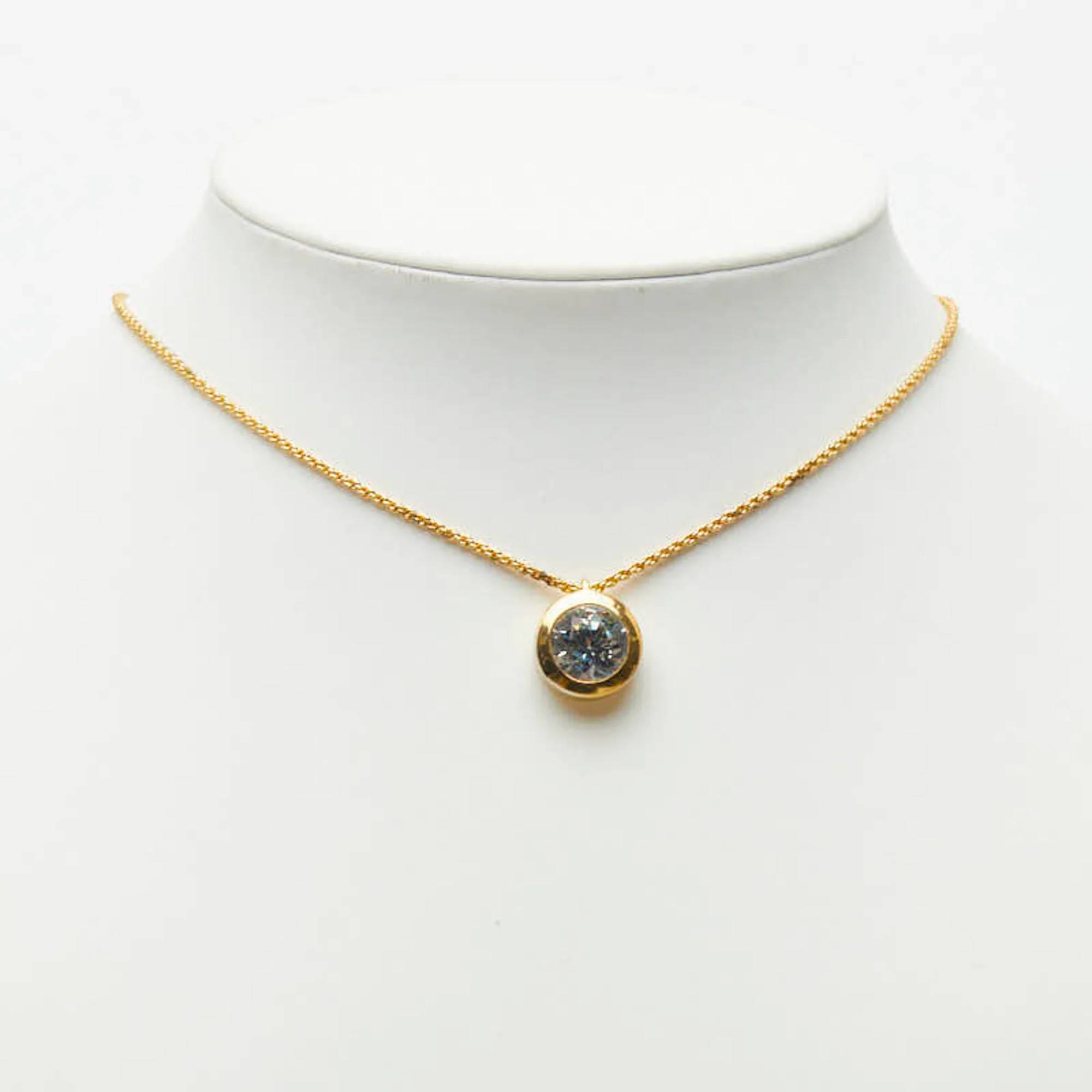 Pendant Necklace Gold and Rhinestone - Image 8