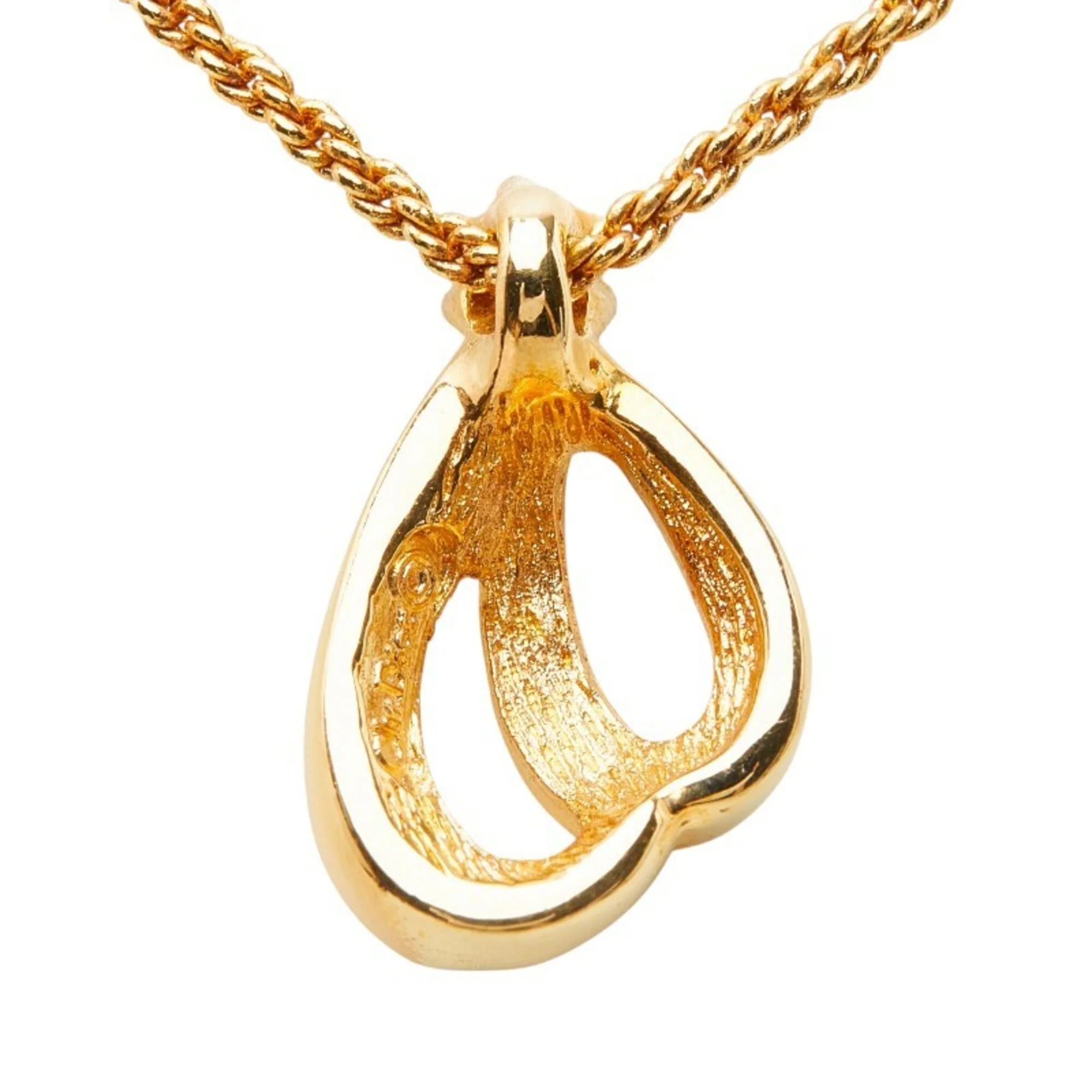 Pendant Necklace Gold and Rhinestone - Image 3