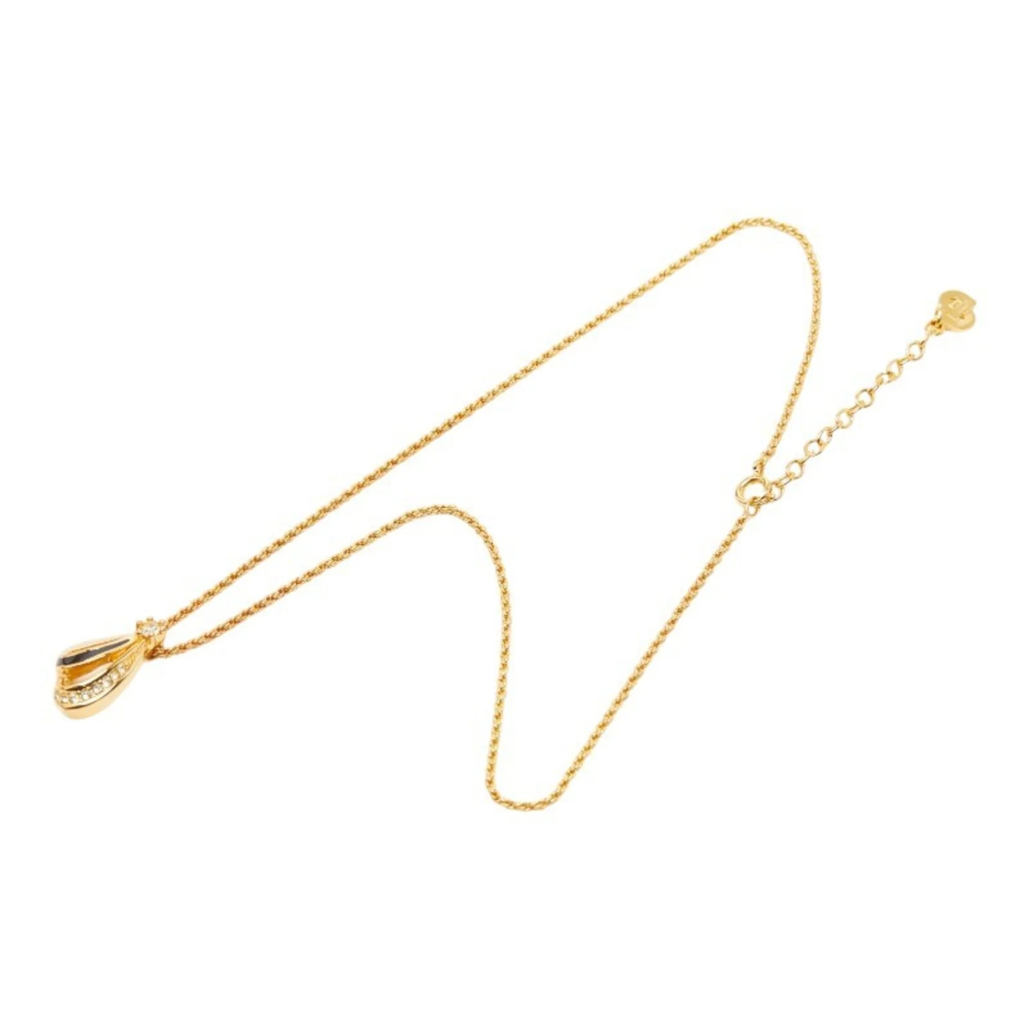 Pendant Necklace Gold and Rhinestone - Image 4