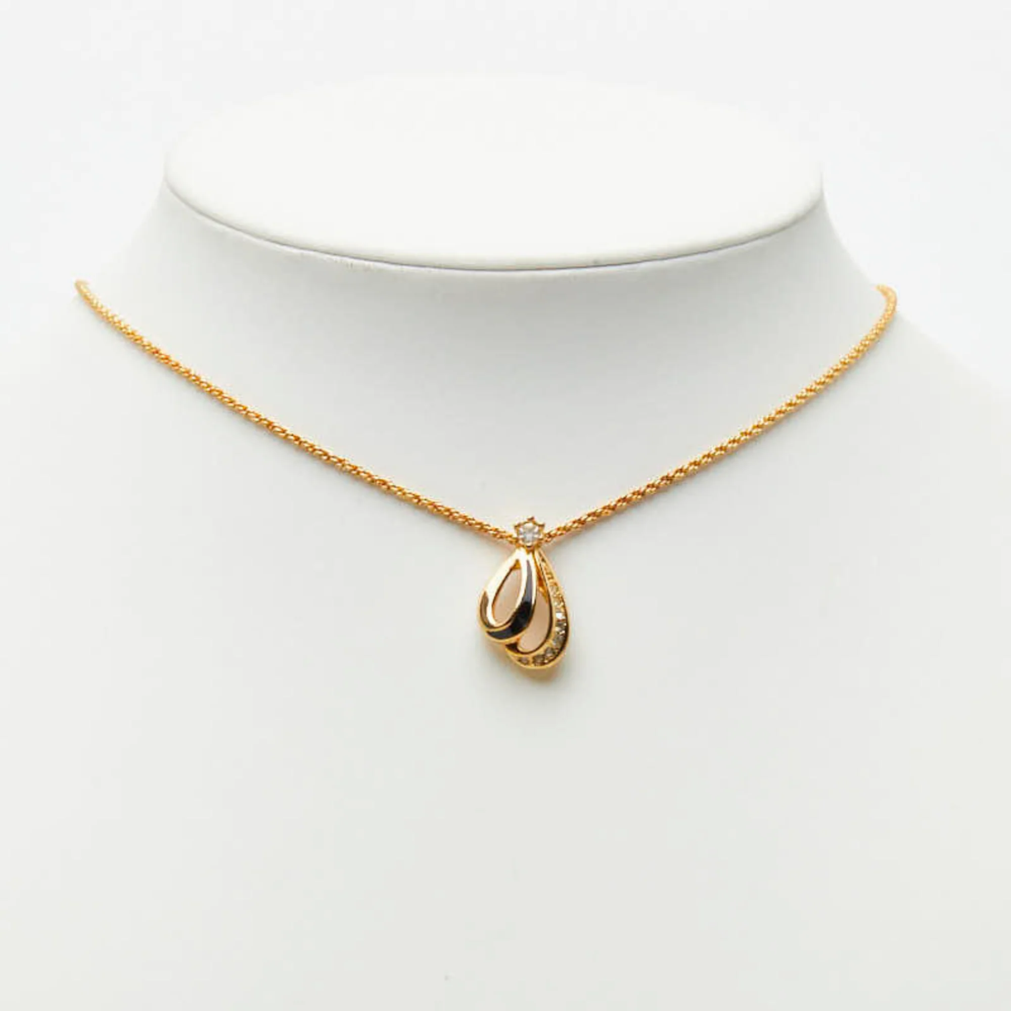 Pendant Necklace Gold and Rhinestone - Image 7