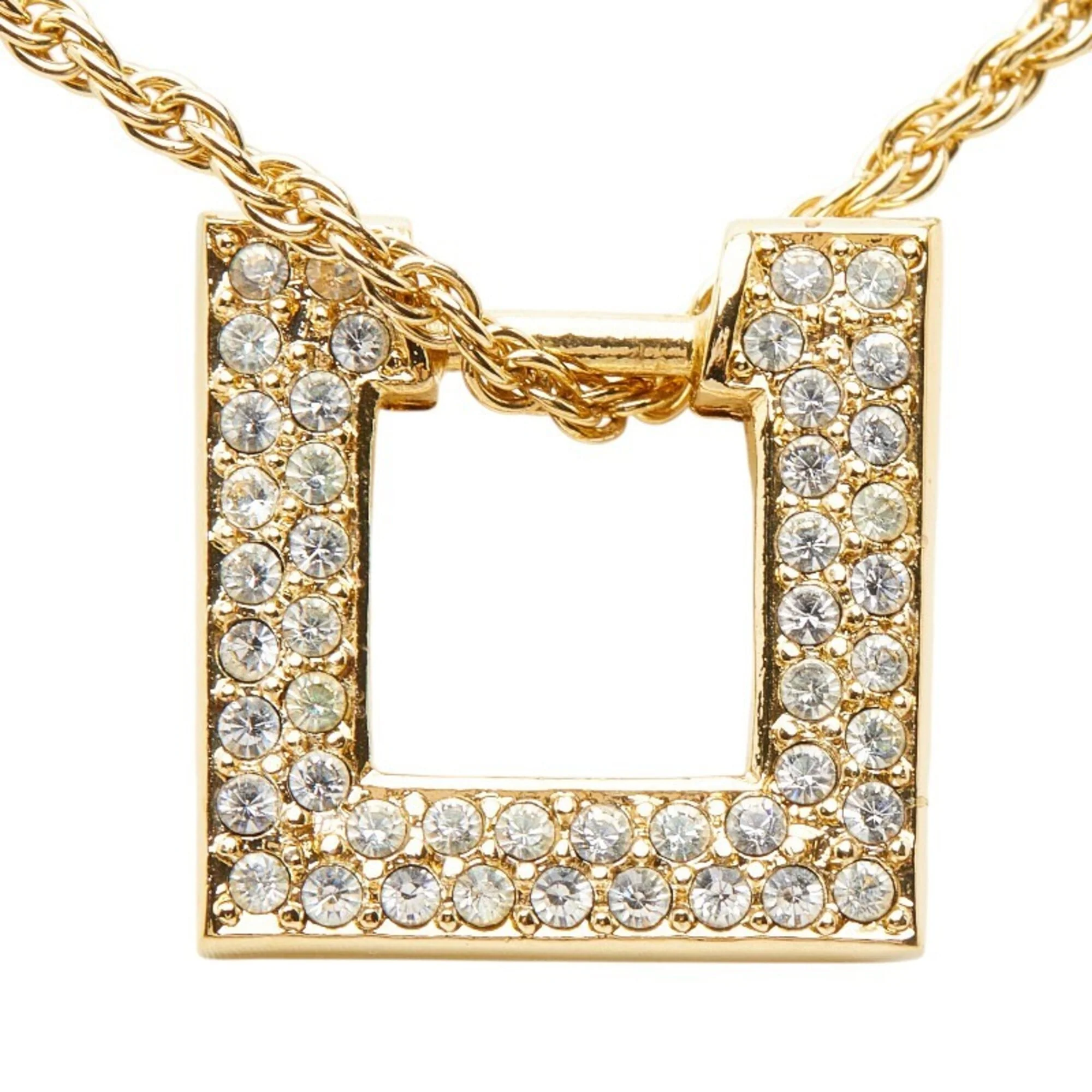 Pendant Necklace Gold and Rhinestone - Image 2