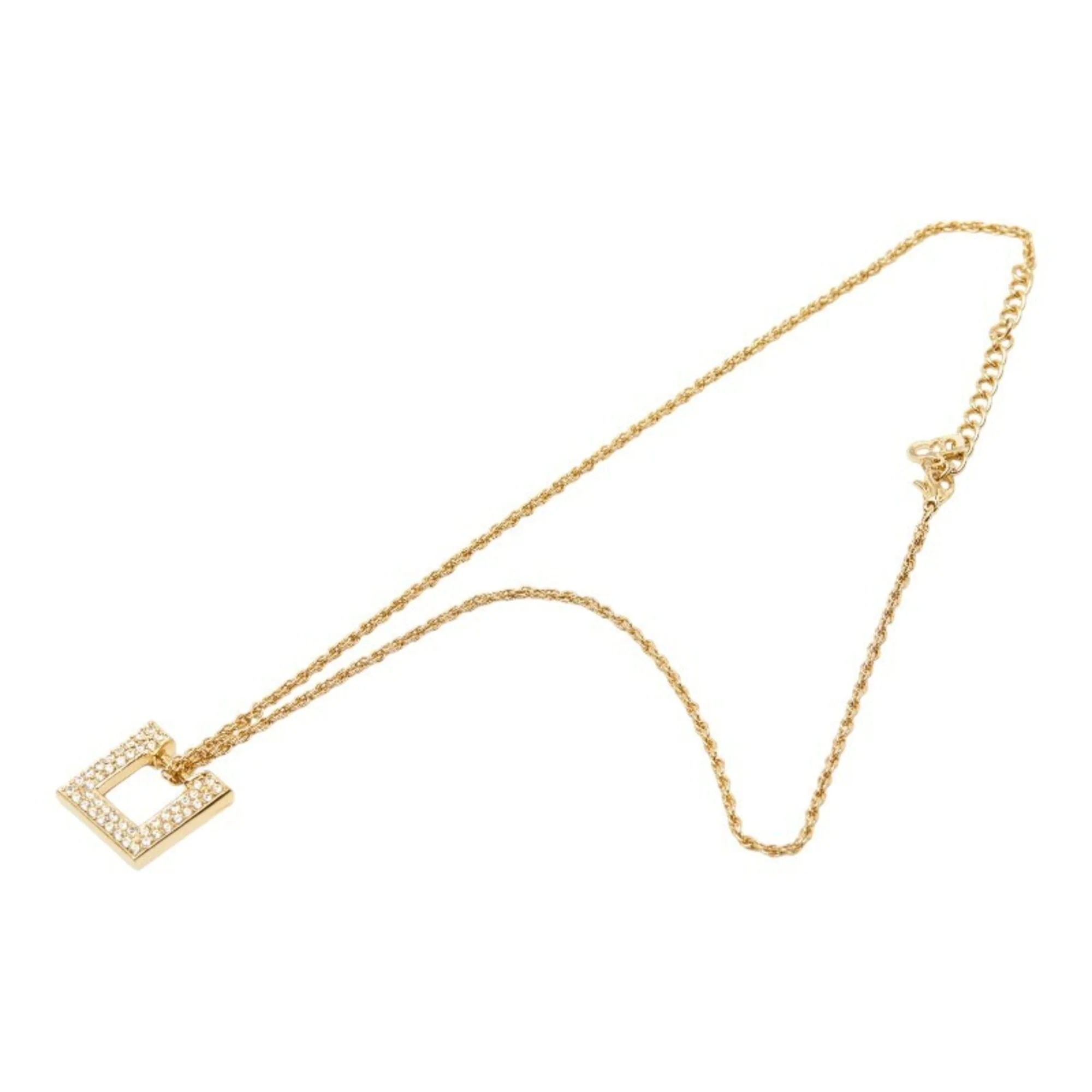 Pendant Necklace Gold and Rhinestone - Image 4