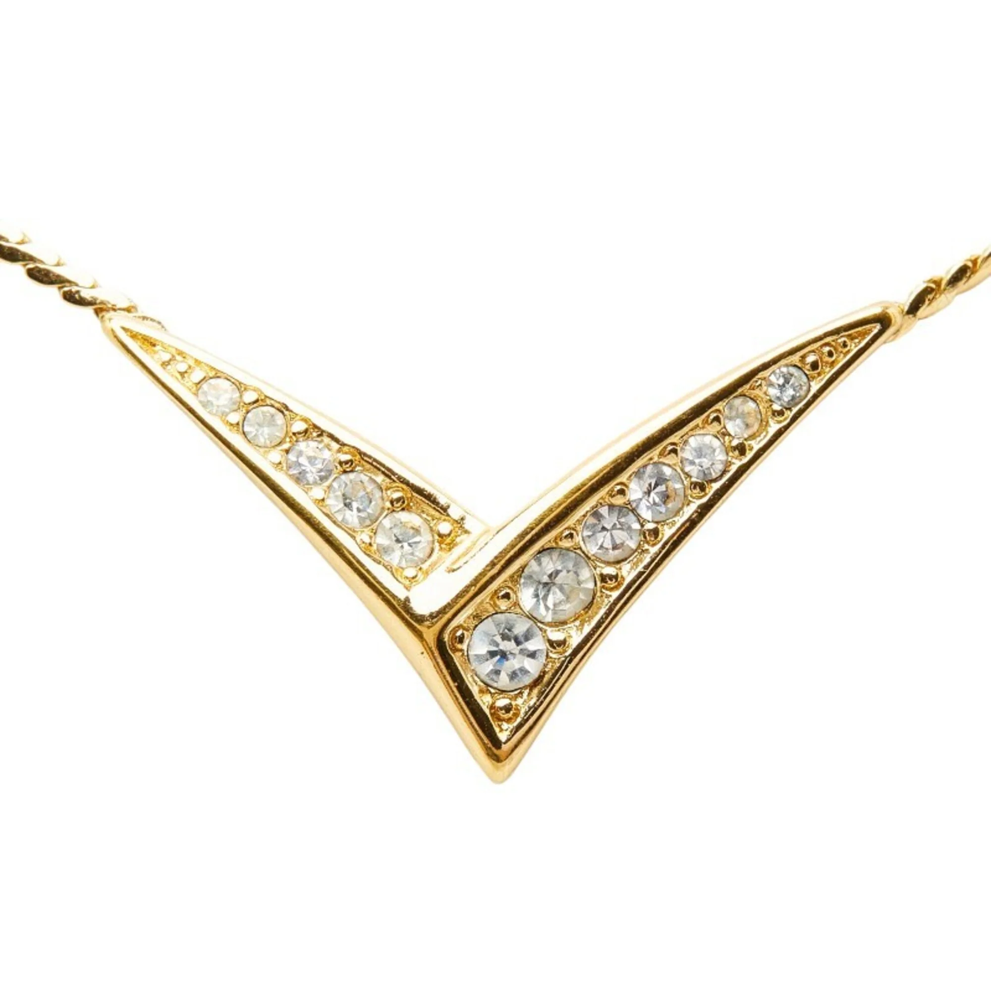 Pendant Necklace Gold and Rhinestone - Image 2