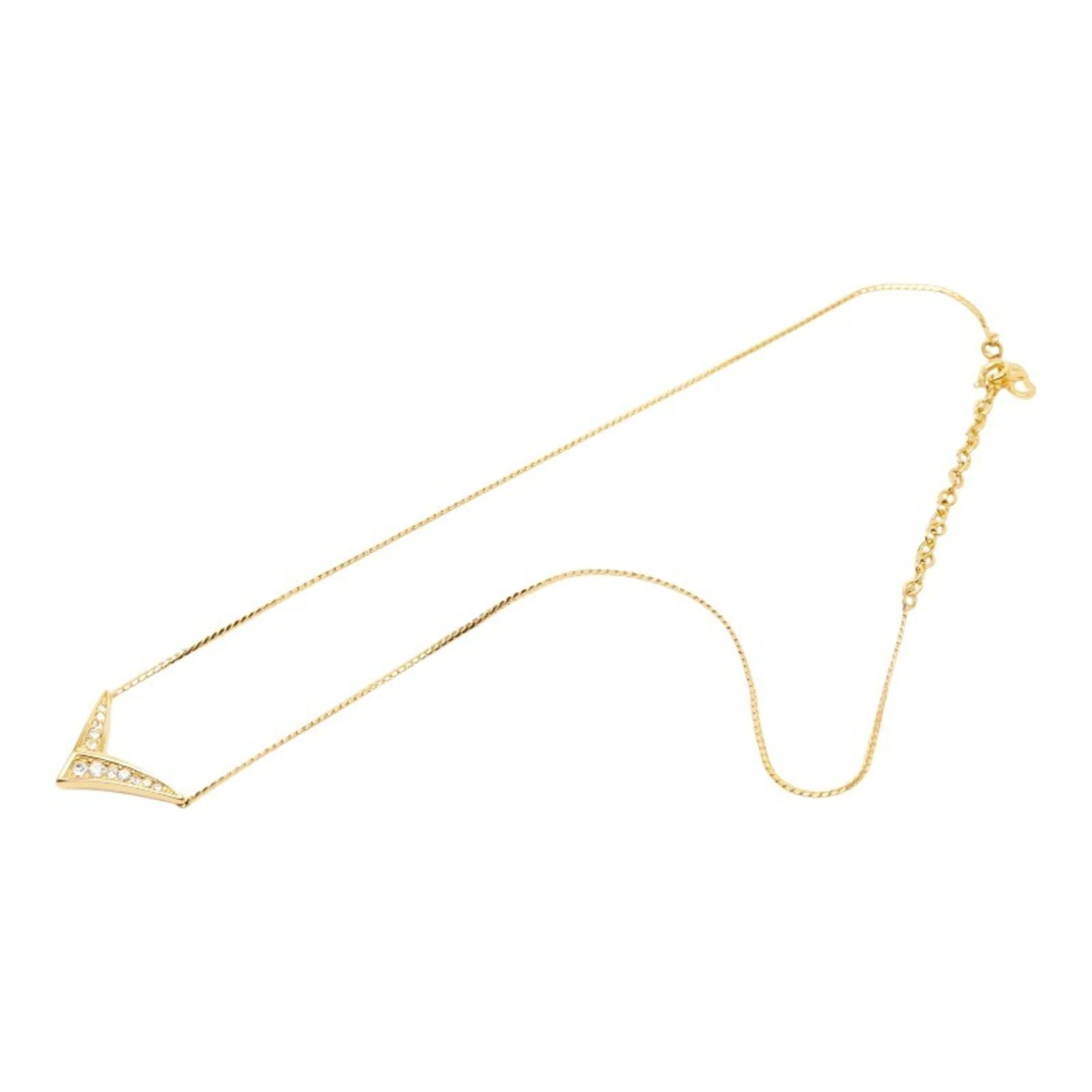 Pendant Necklace Gold and Rhinestone - Image 4
