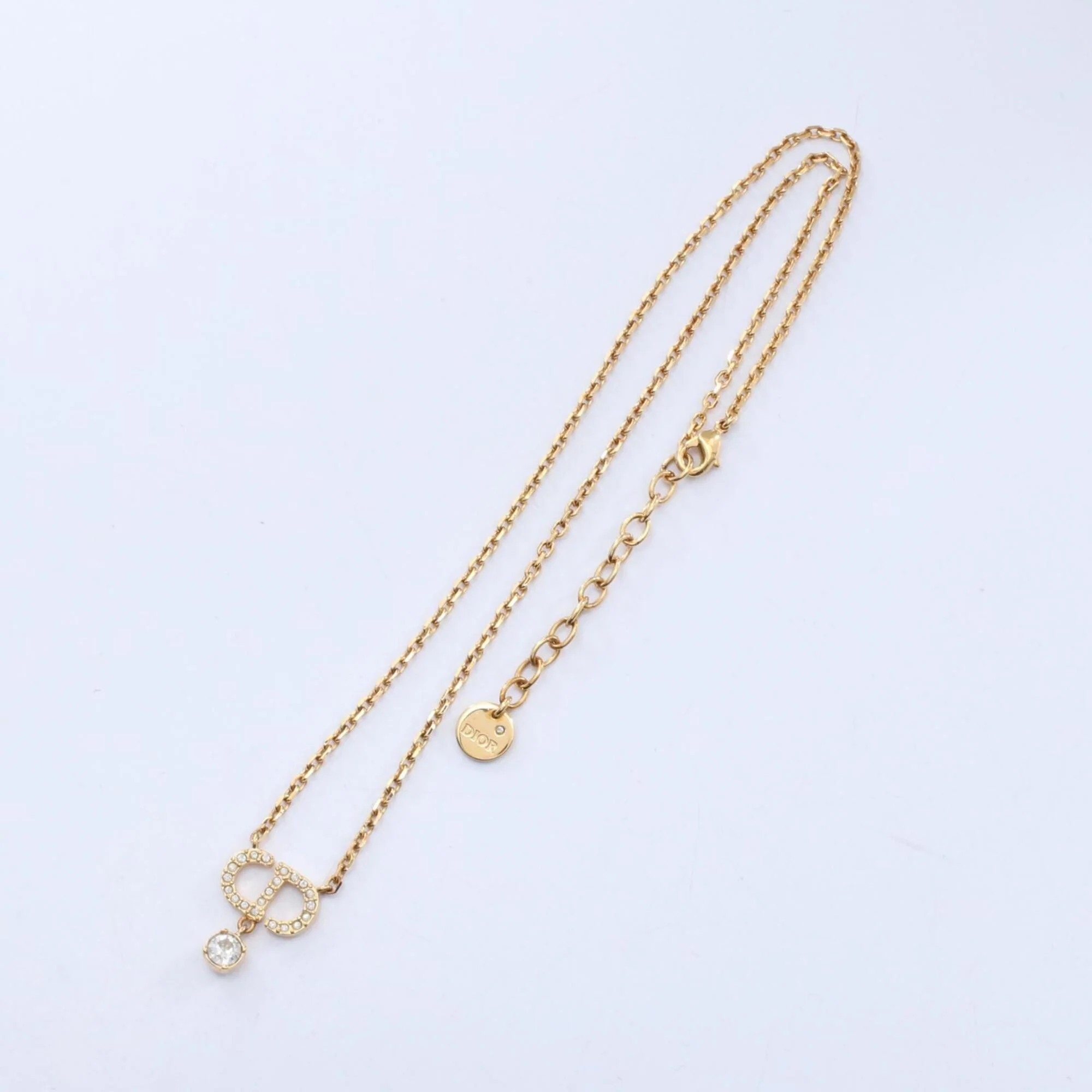 Pendant Necklace Gold and Rhinestone - Image 3