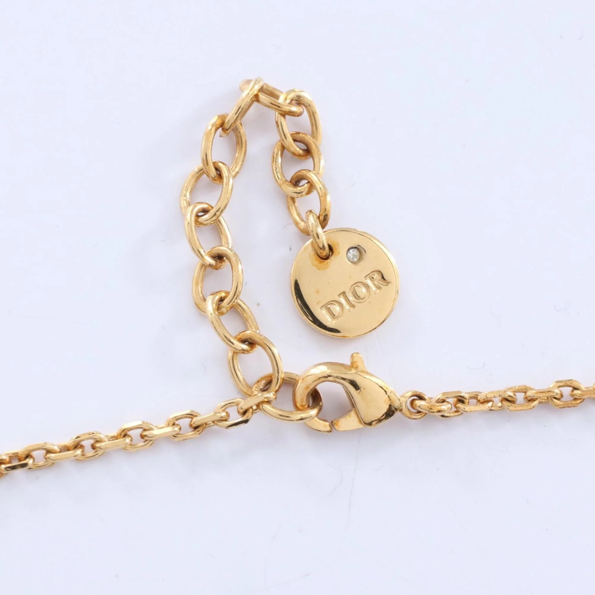 Pendant Necklace Gold and Rhinestone - Image 4