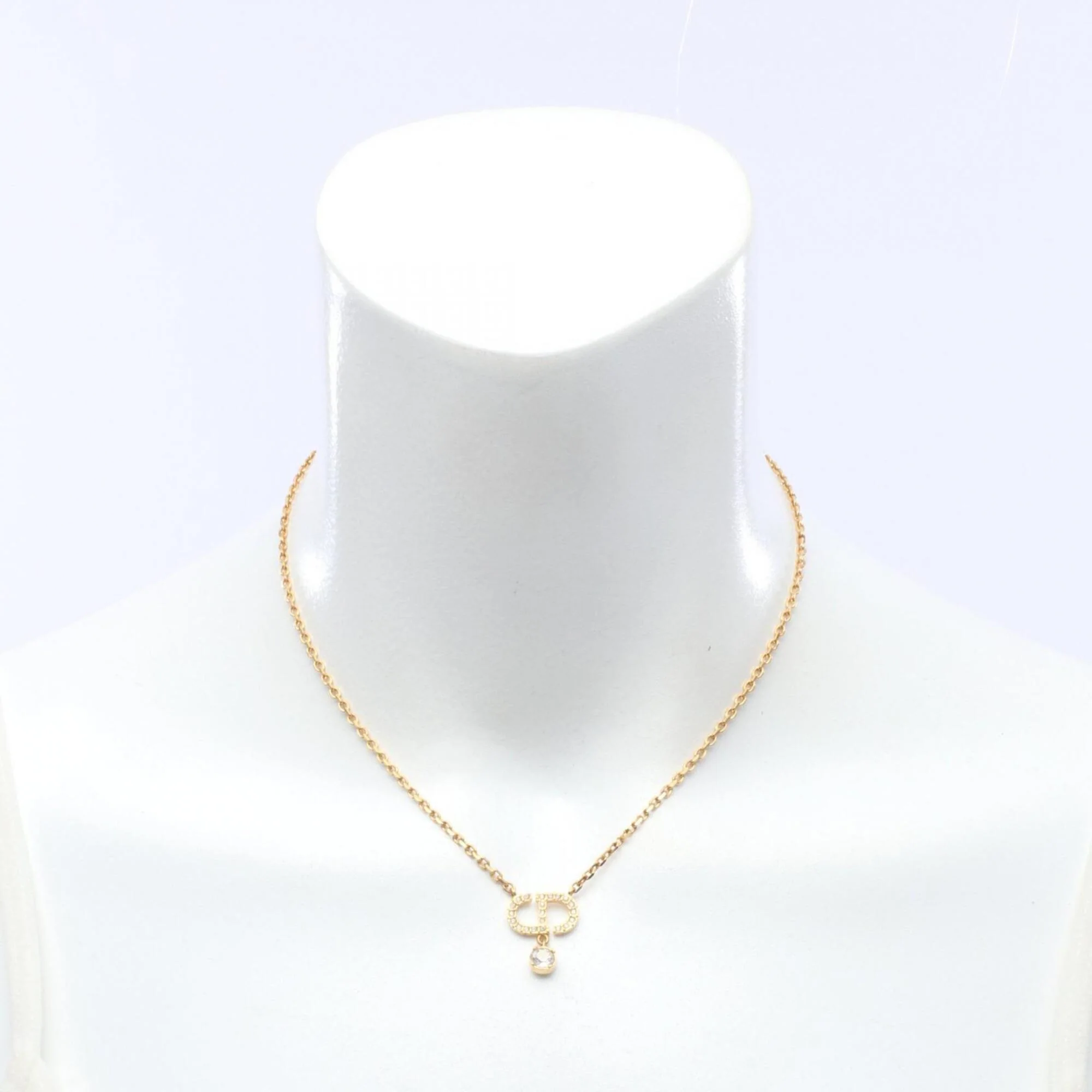 Pendant Necklace Gold and Rhinestone - Image 5
