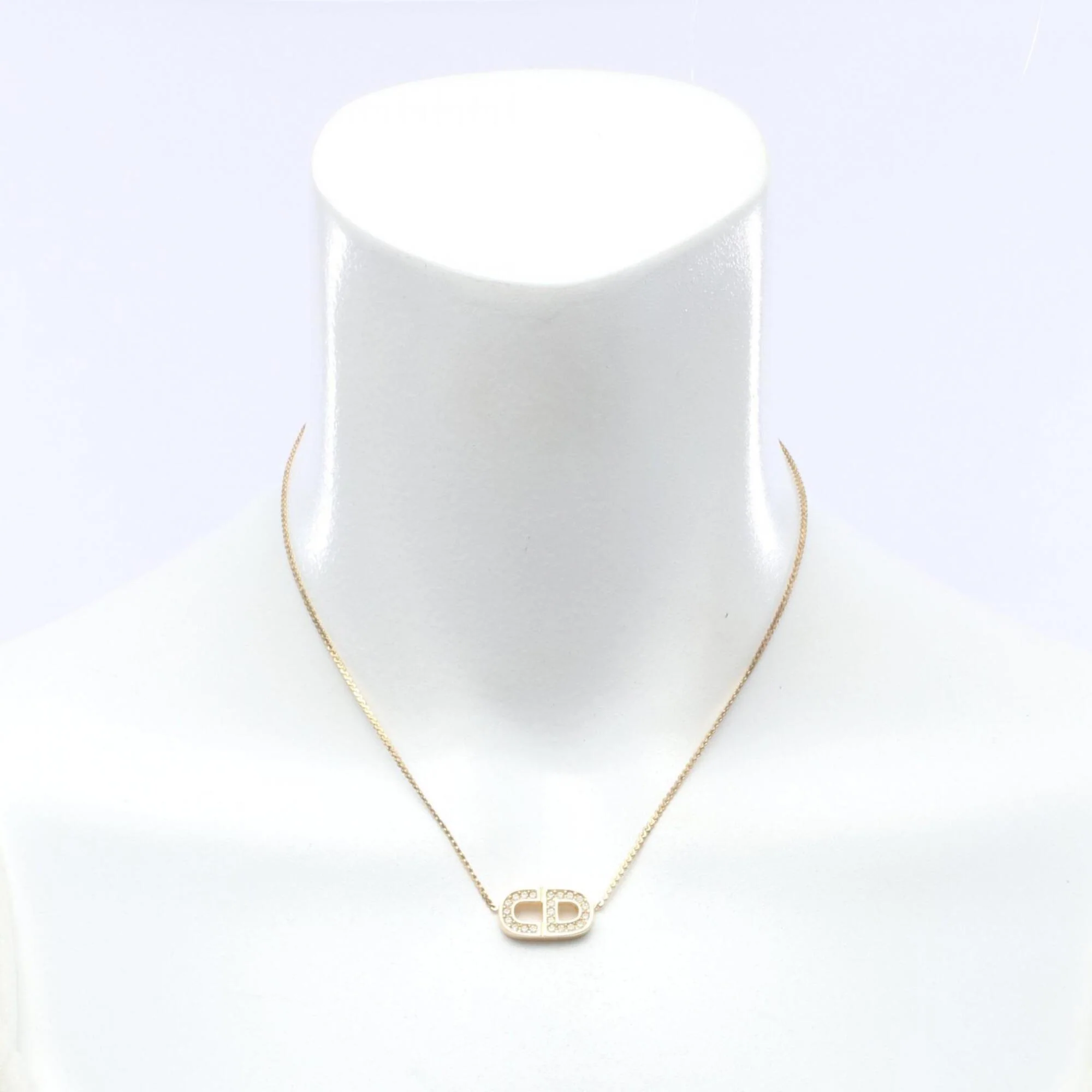 Pendant Necklace Gold and Rhinestone - Image 5