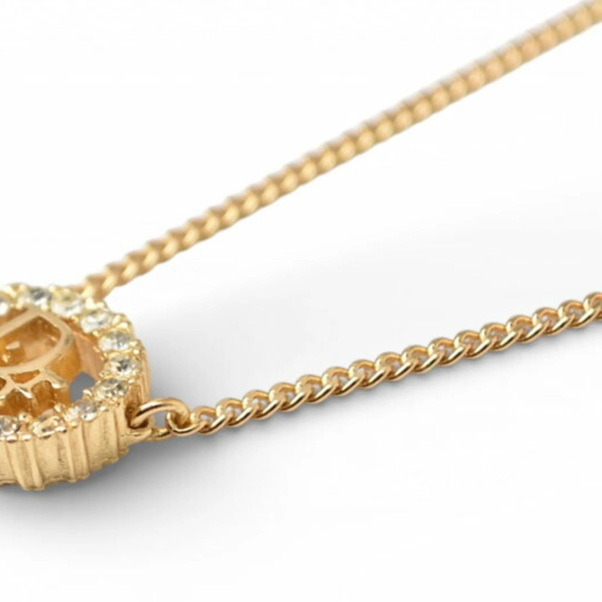 Pendant Necklace Gold and Rhinestone - Image 5