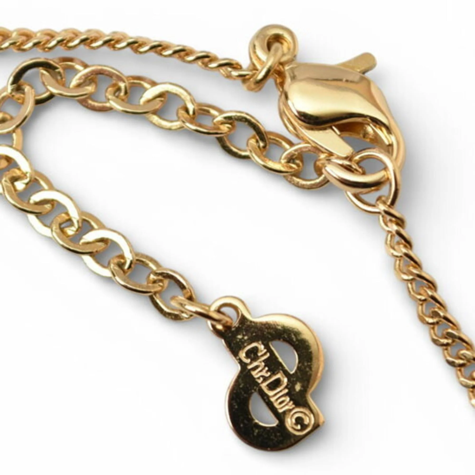Pendant Necklace Gold and Rhinestone - Image 6