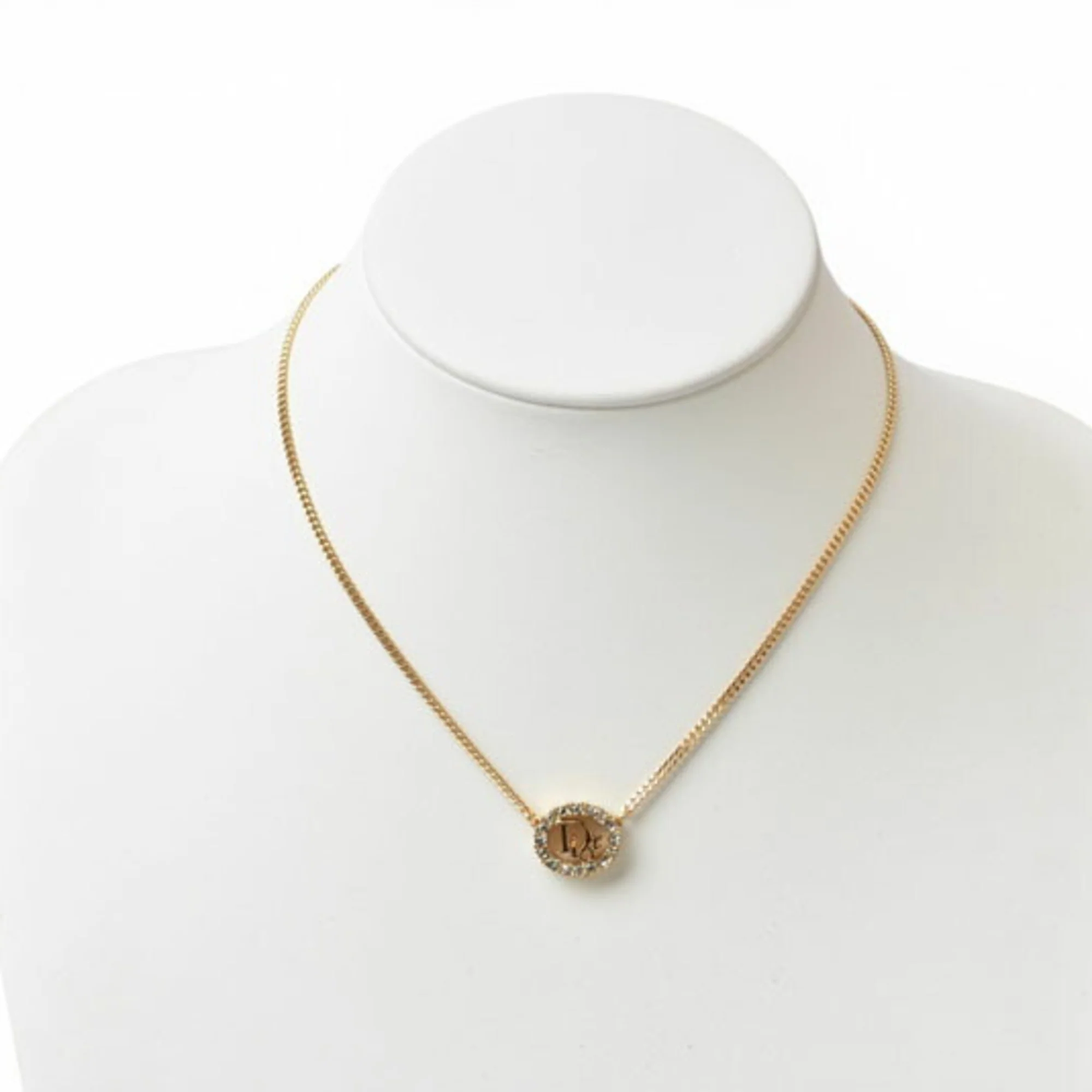 Pendant Necklace Gold and Rhinestone - Image 7