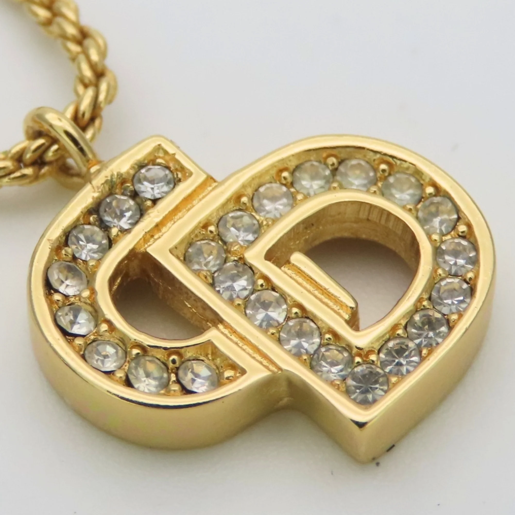 Pendant Necklace Gold Metal with Rhinestone - Image 5