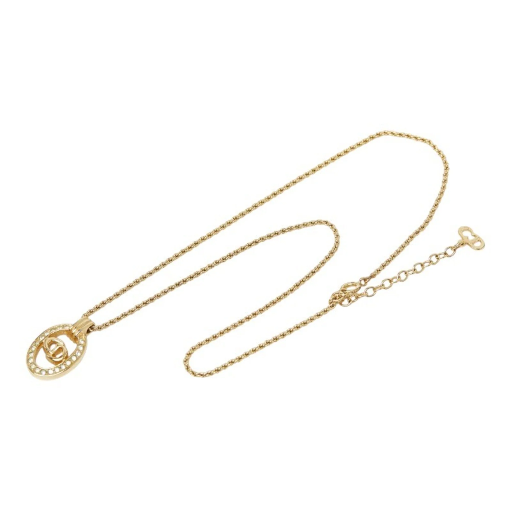 Pendant Necklace Gold Plated and Rhinestone - Image 4