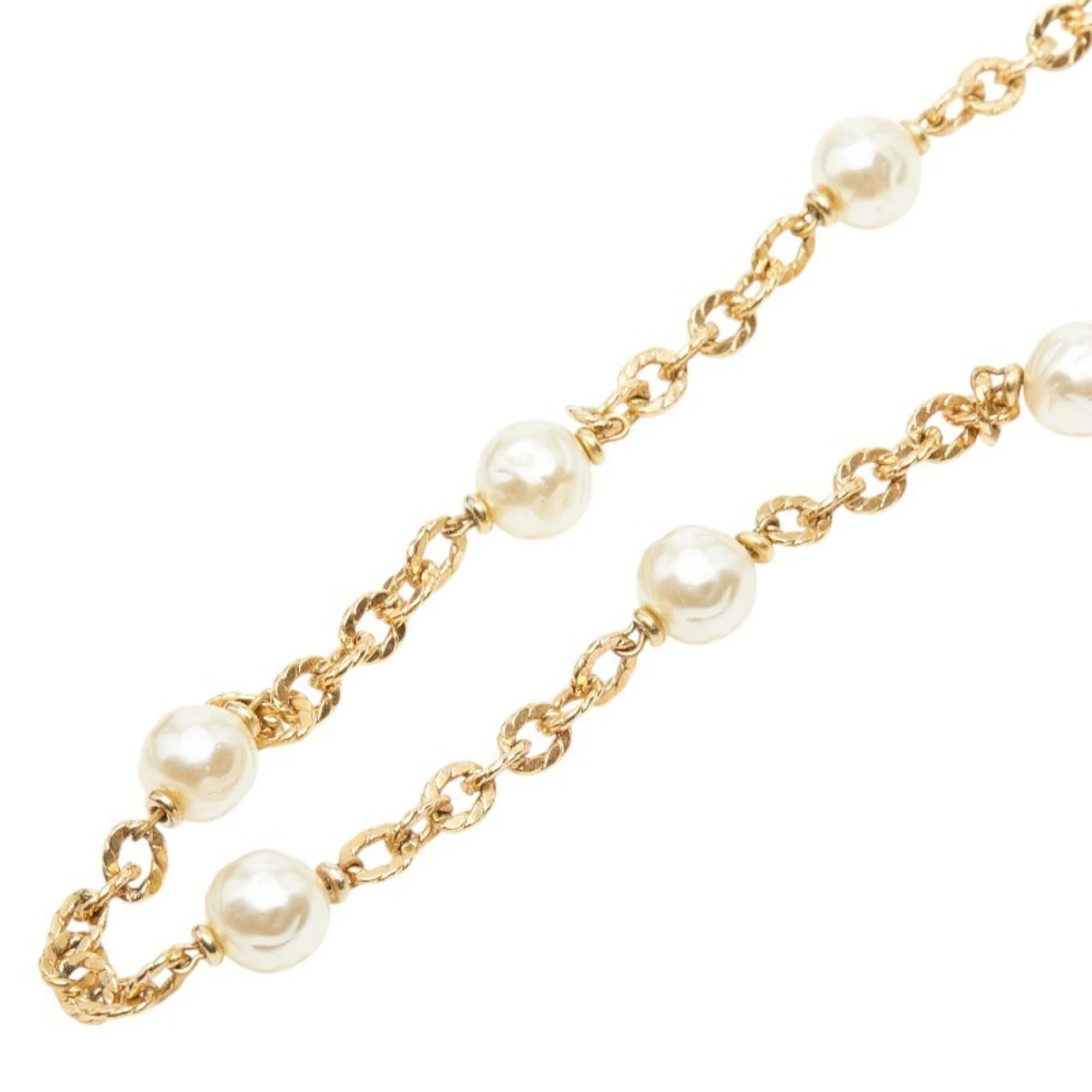 Pendant Necklace Gold Plated Faux Pearl