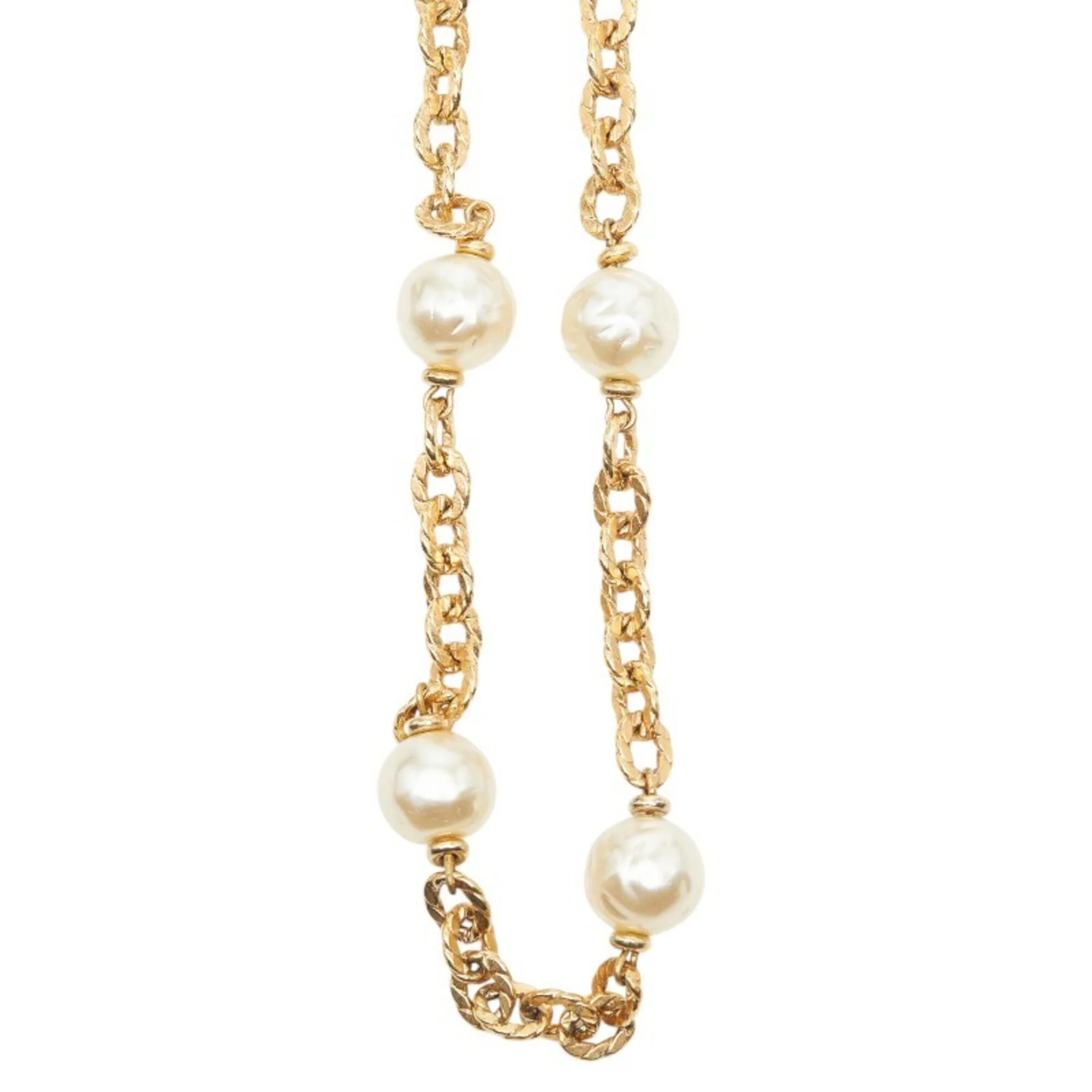 Pendant Necklace Gold Plated Faux Pearl - Image 2