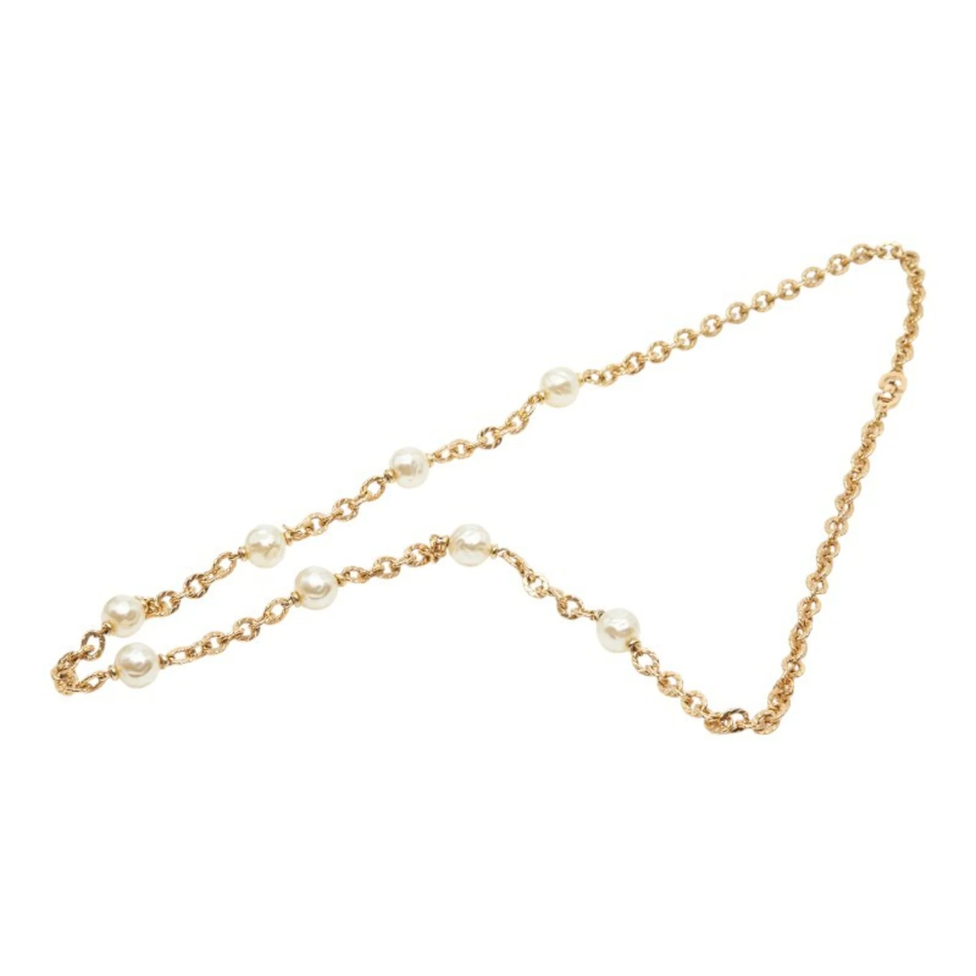 Pendant Necklace Gold Plated Faux Pearl - Image 3