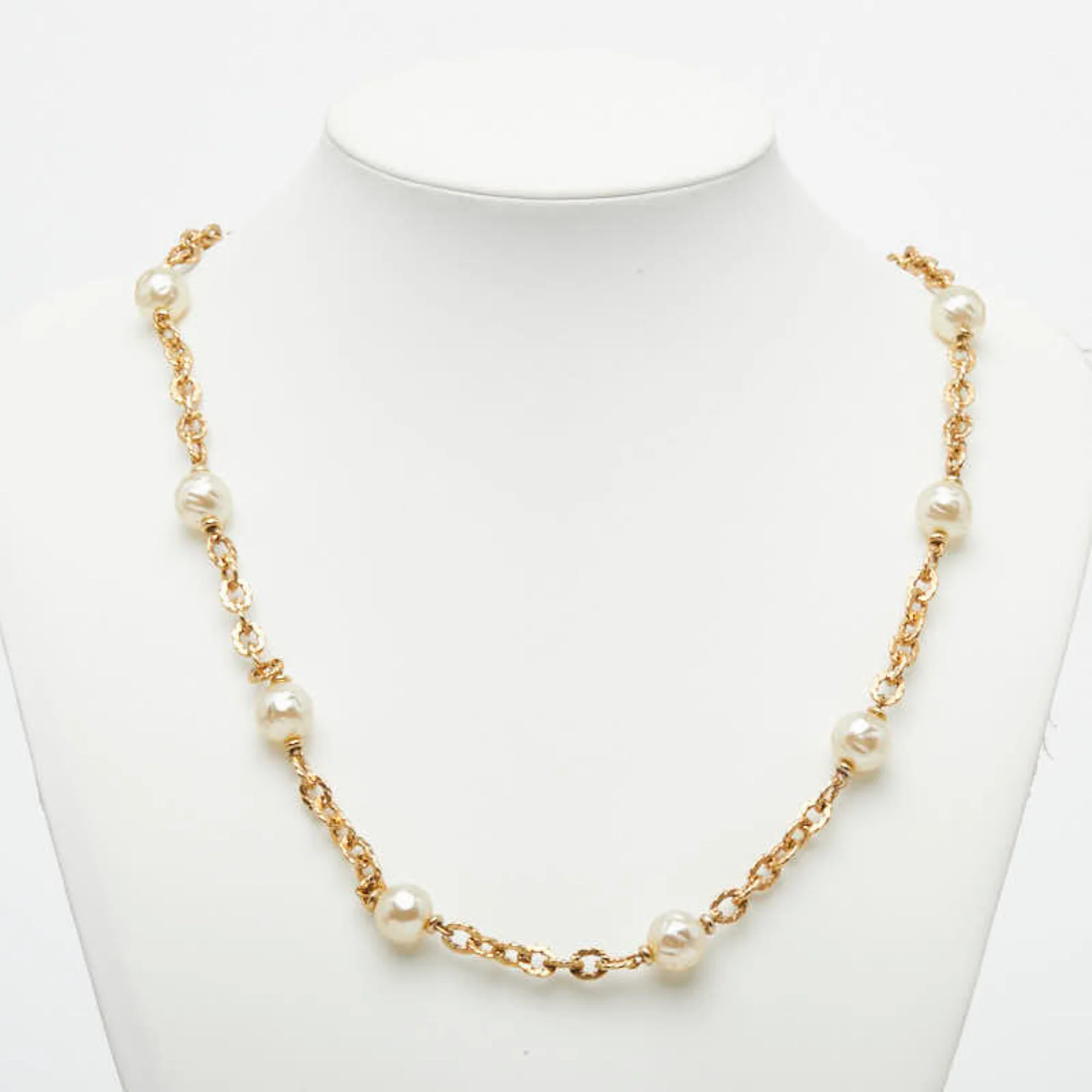 Pendant Necklace Gold Plated Faux Pearl - Image 6