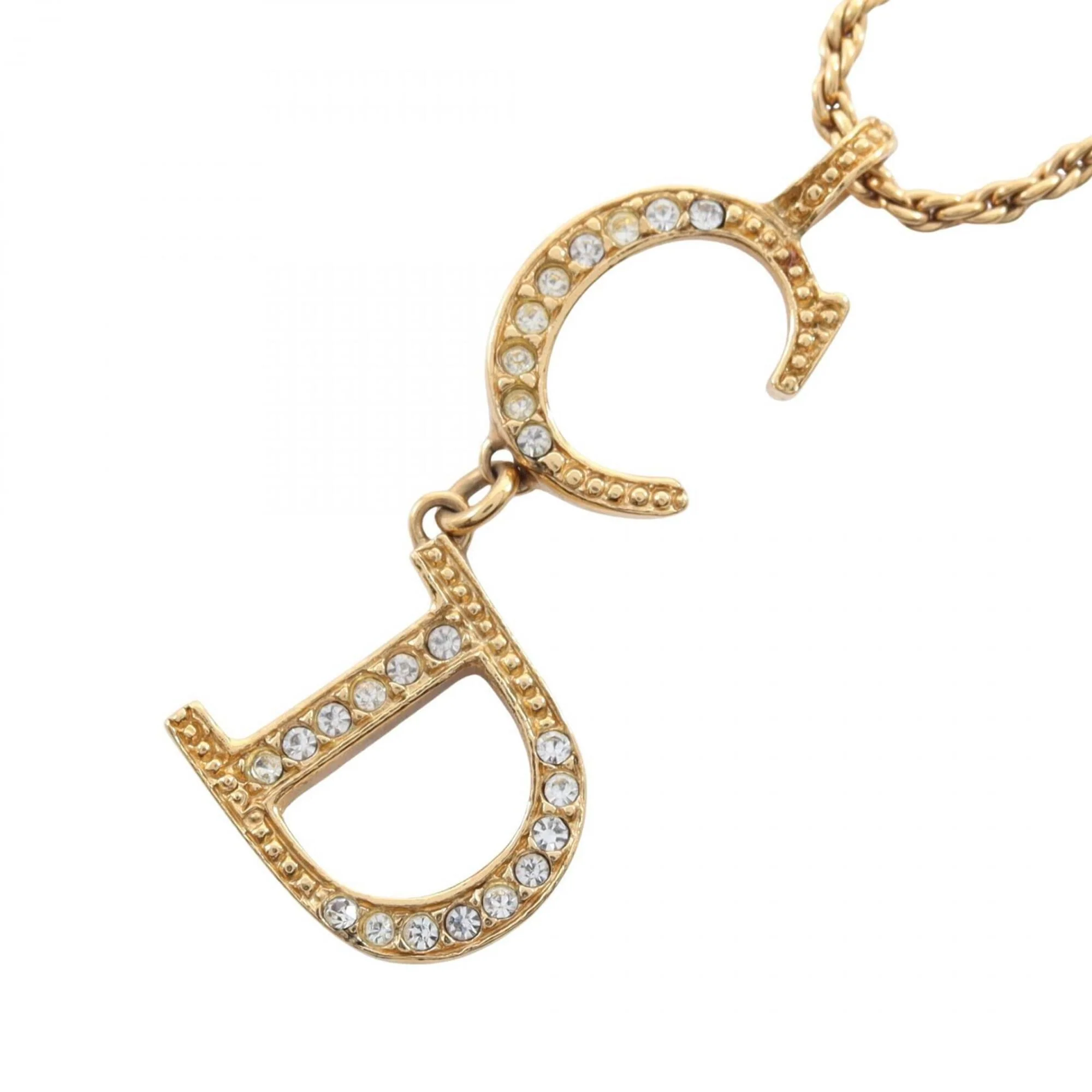 Pendant Necklace Gold Plated with Rhinestone