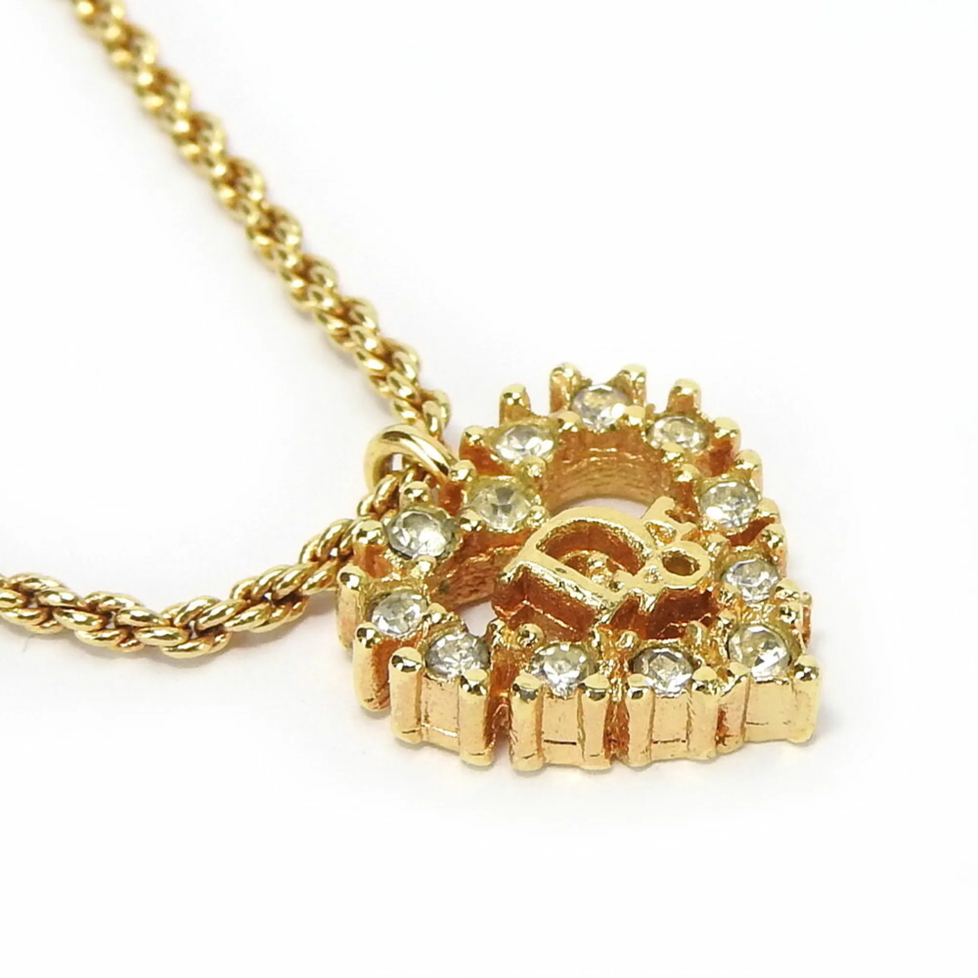 Pendant Necklace Metal Gold with Rhinestone - Image 3