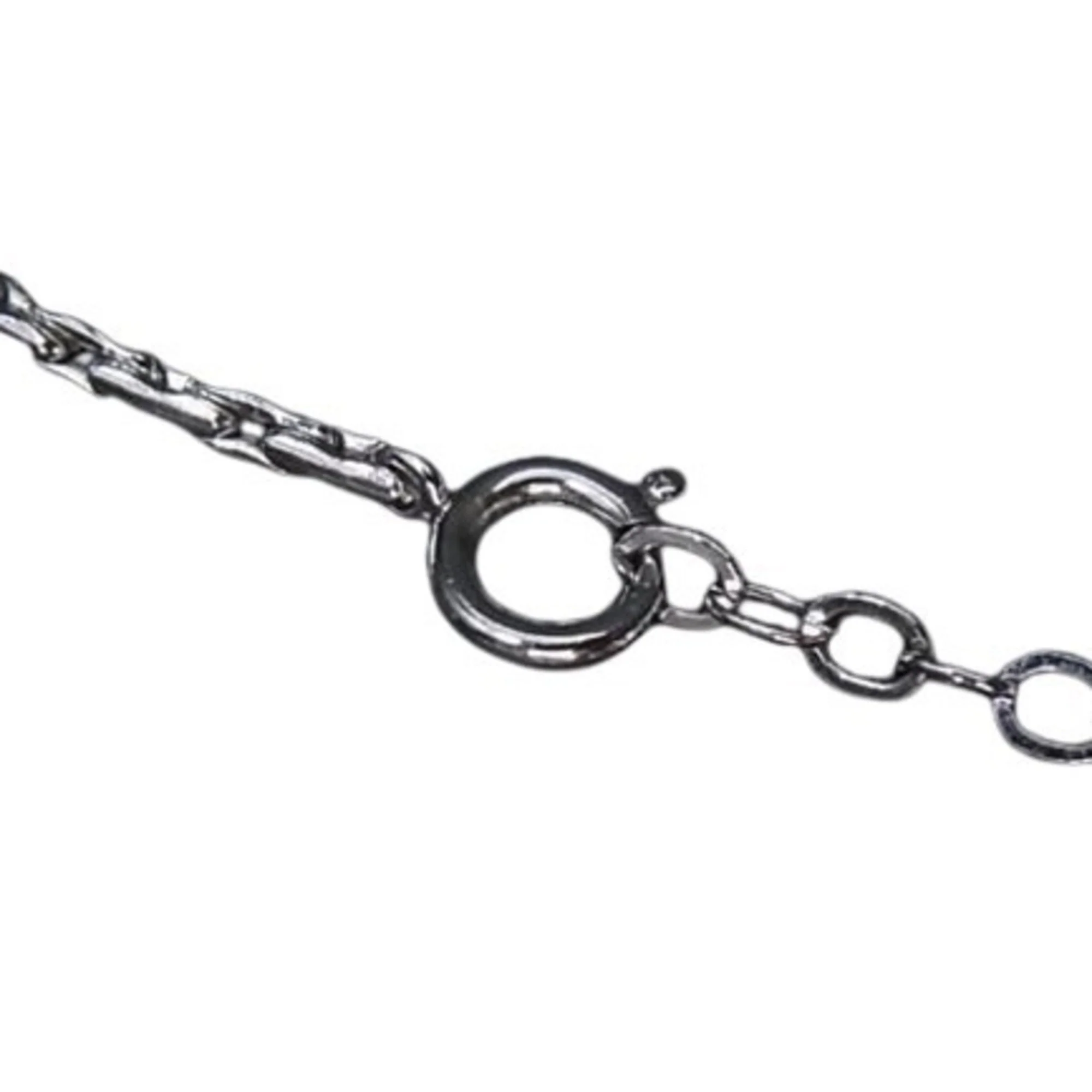 Pendant Necklace Metal Silver with Rhinestones - Image 3